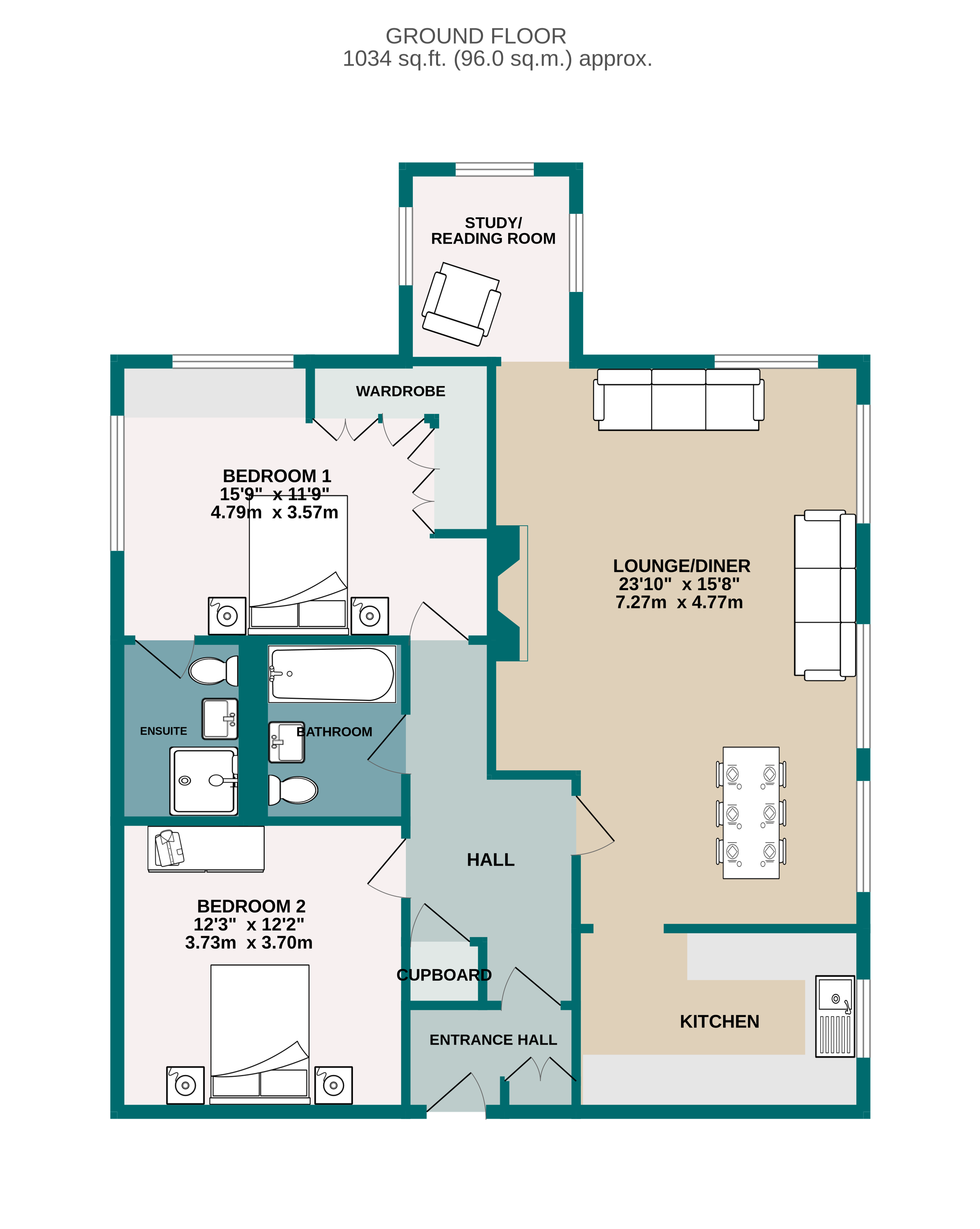 2 bed ground floor flat for sale in Haven Road, Canford Cliffs, BH13 - Property floorplan