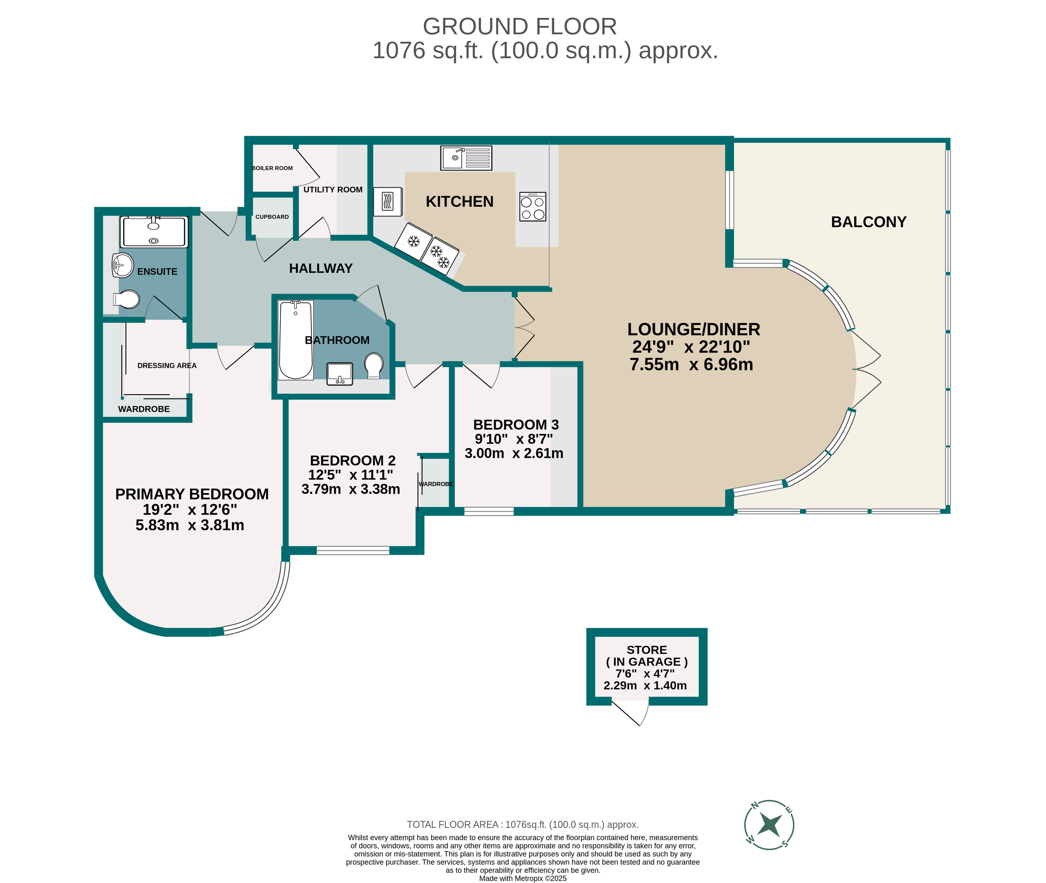 3 bed apartment for sale in Bingham Avenue, Poole, BH14 - Property floorplan