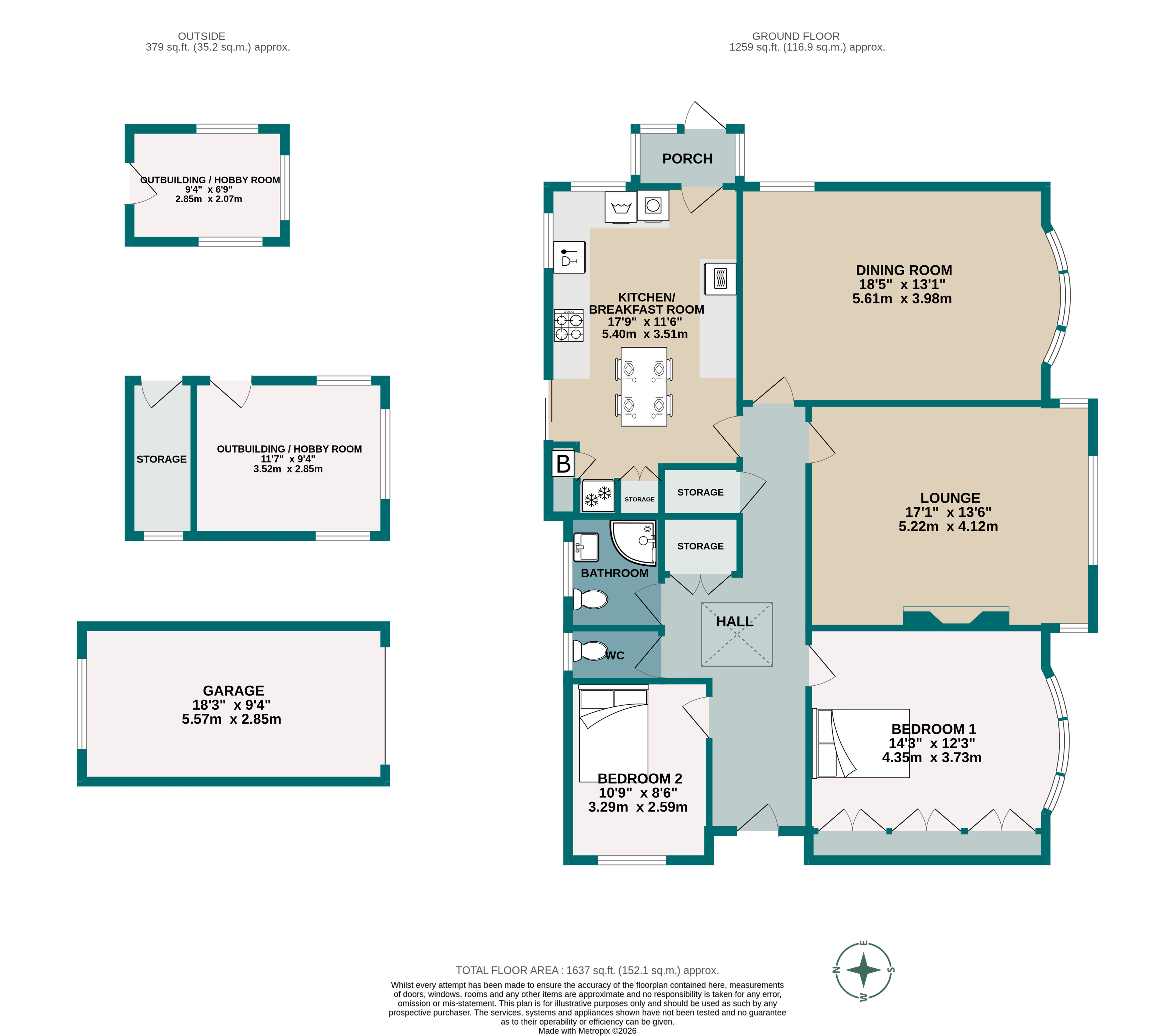2 bed detached bungalow for sale in Canford Cliffs Avenue, Poole, BH14 - Property floorplan