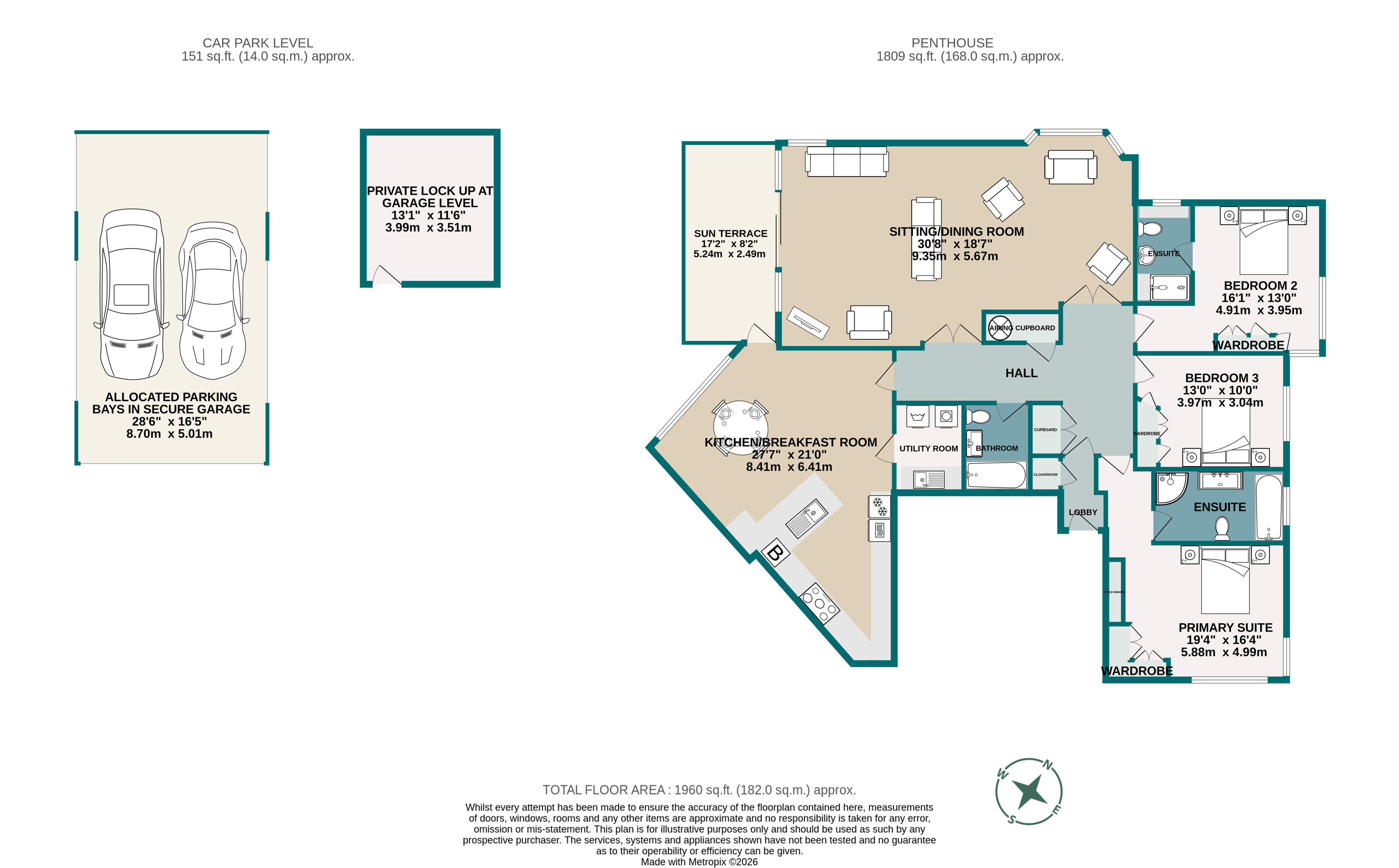3 bed penthouse for sale in Chaddesley Glen, Canford Cliffs, BH13 - Property floorplan