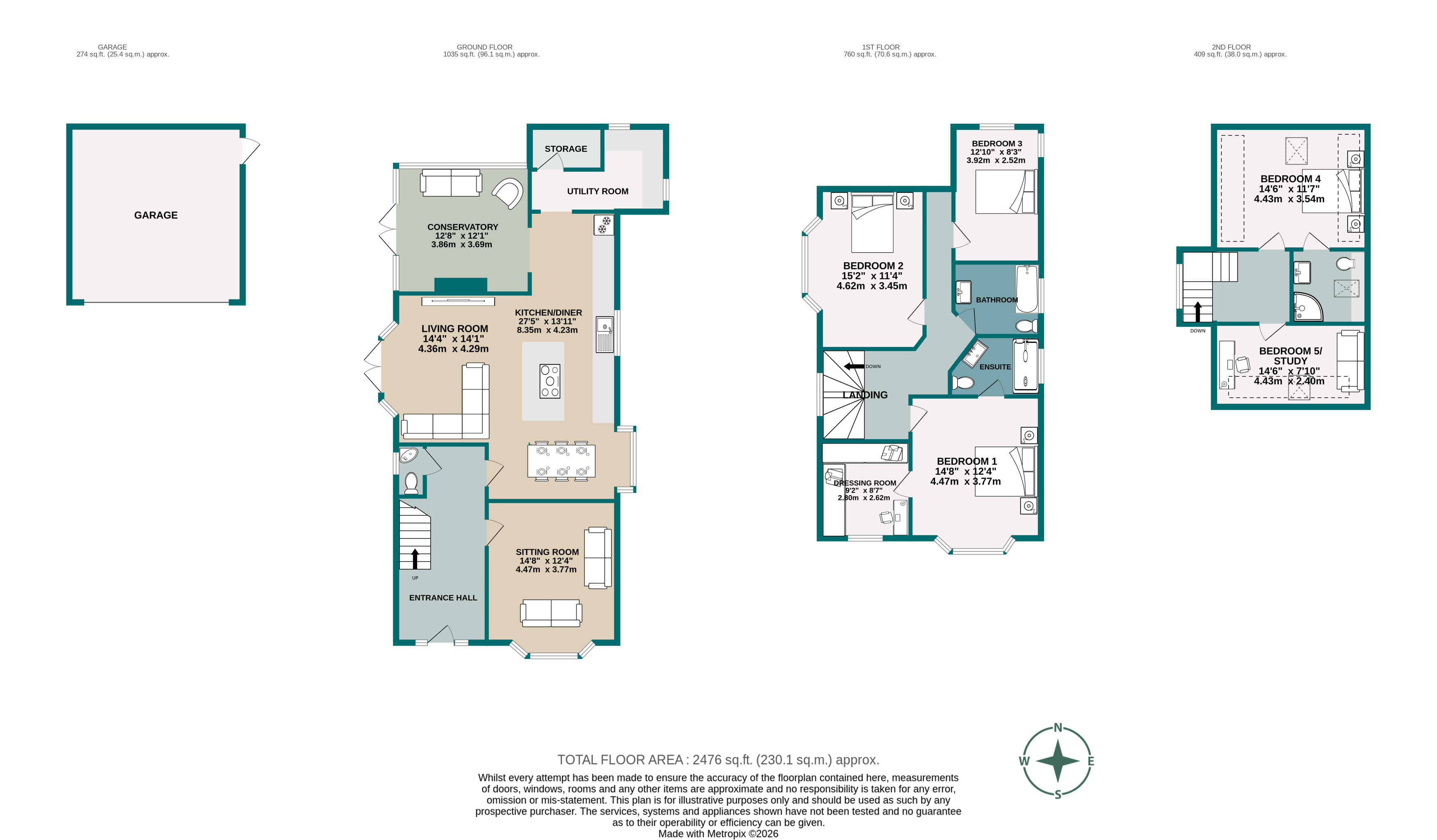 5 bed detached house for sale in Motcombe Road, Poole, BH13 - Property floorplan