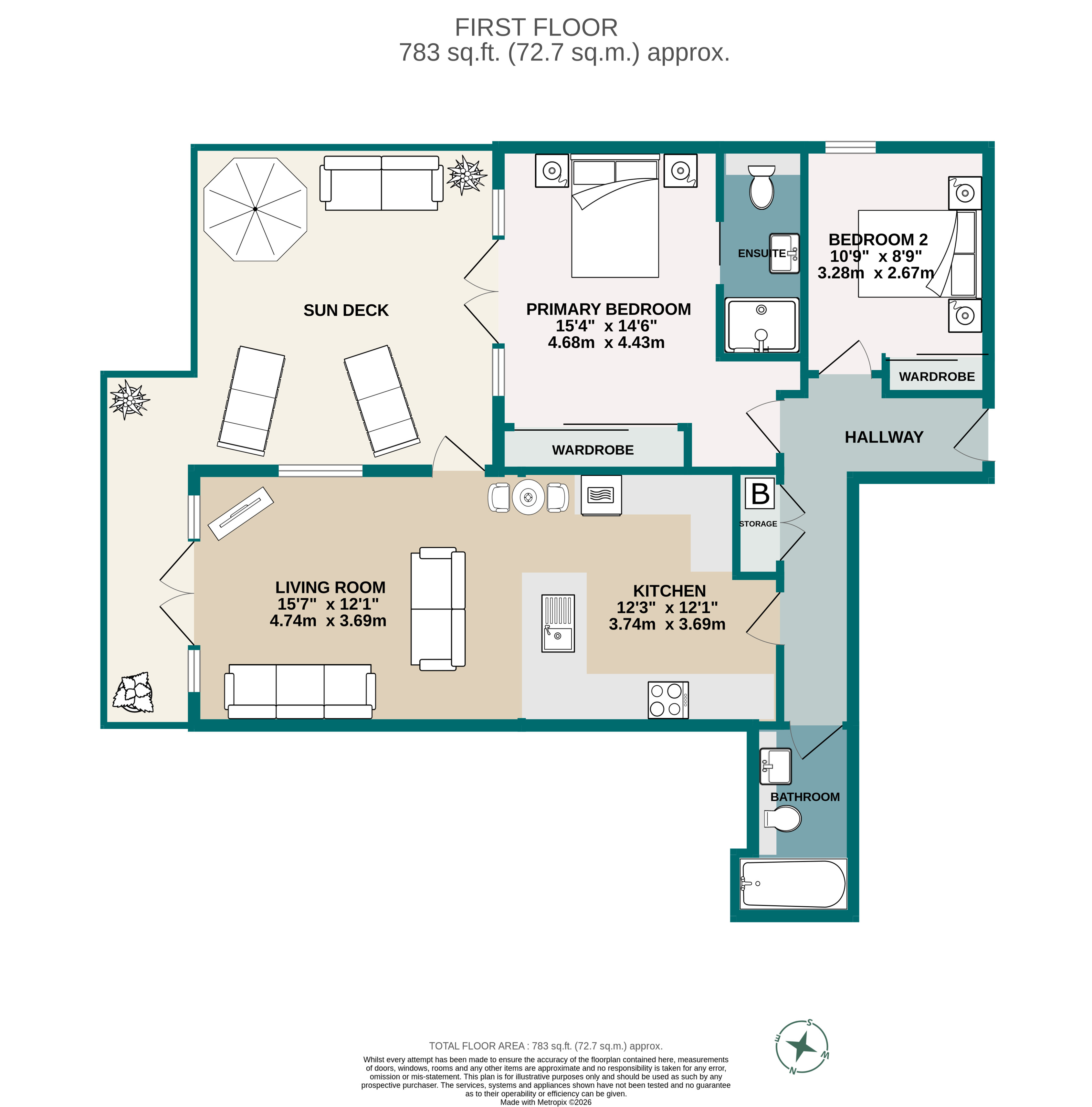 2 bed apartment for sale in Tower Road, Poole, BH13 - Property floorplan