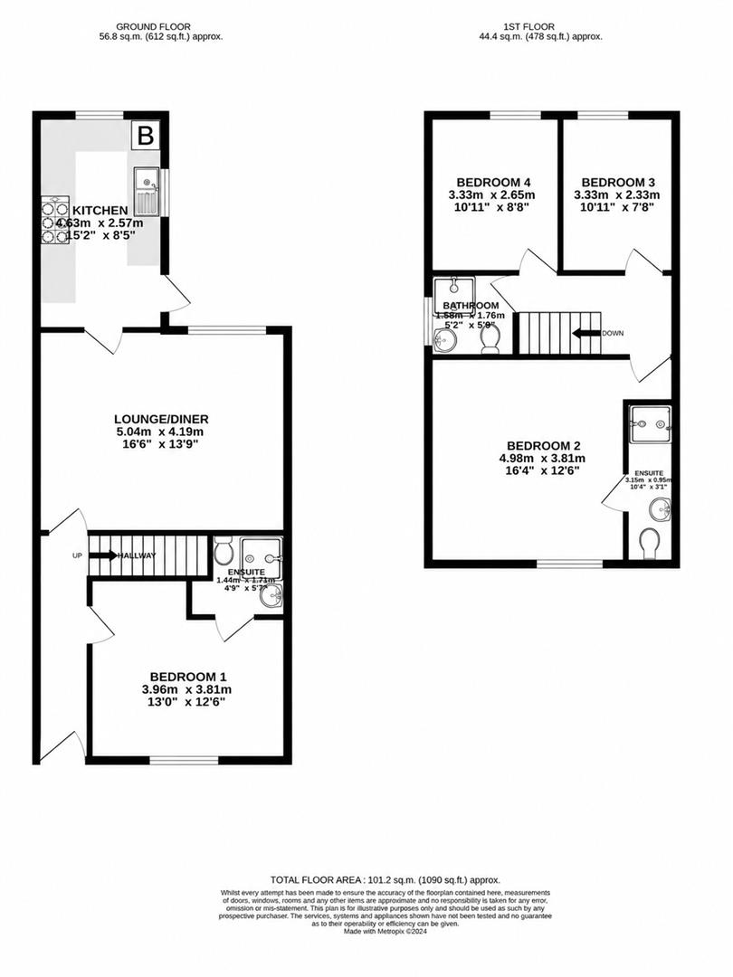 4 bed end of terrace house for sale in Colbran Street, Burnley - Property floorplan
