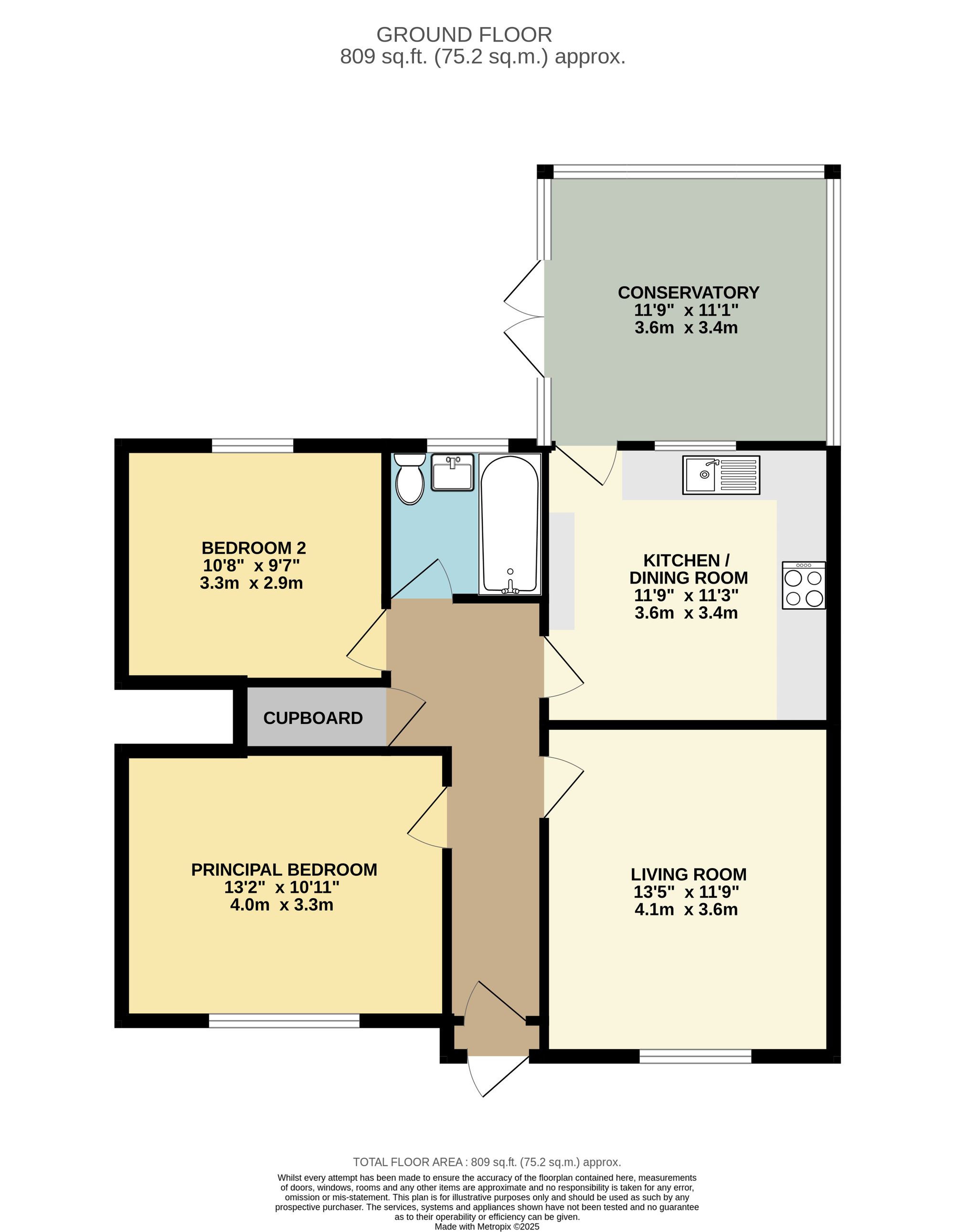 2 bed maisonette for sale in Crewes Lane, Warlingham, CR6 - Property floorplan