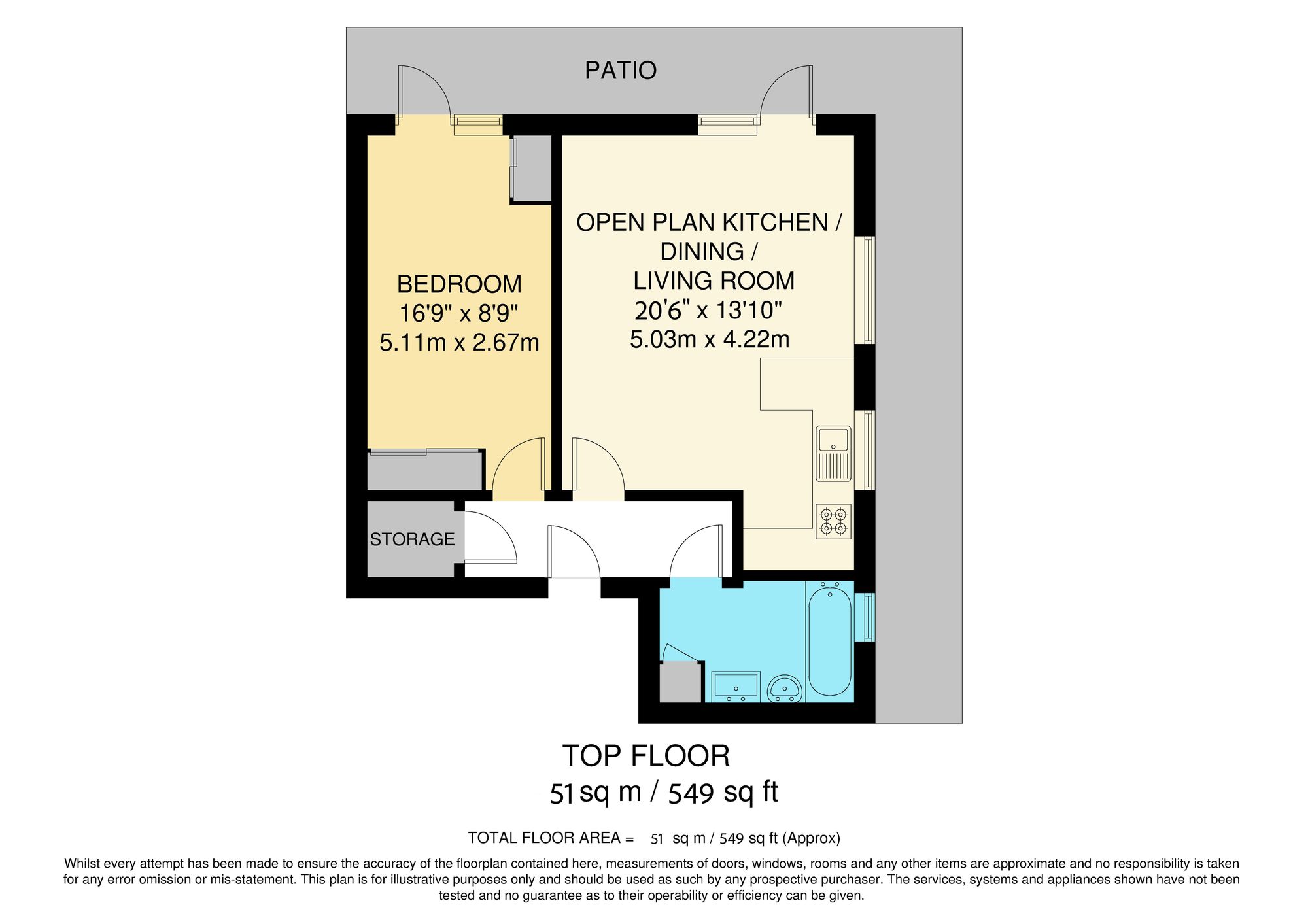 1 bed apartment for sale in Braemar Avenue, Longus Point, CR2 - Property floorplan