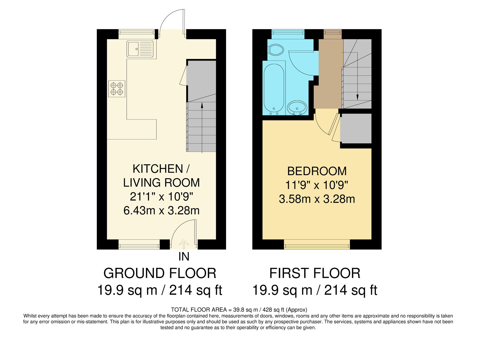 1 bed end of terrace house for sale in St. Peters Close, Swanscombe, DA10 - Property floorplan