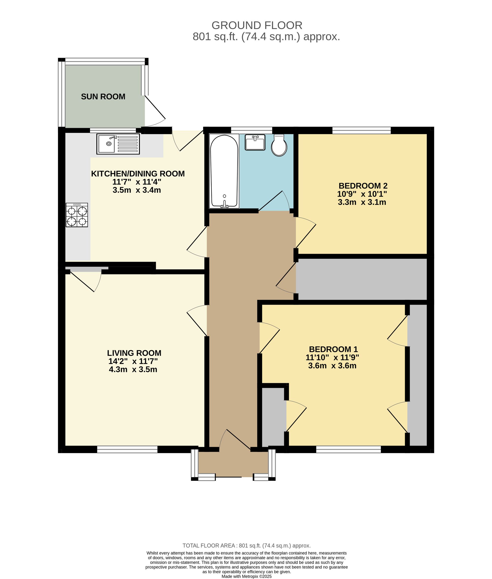 2 bed maisonette for sale in Crewes Lane, Warlingham, CR6 - Property floorplan