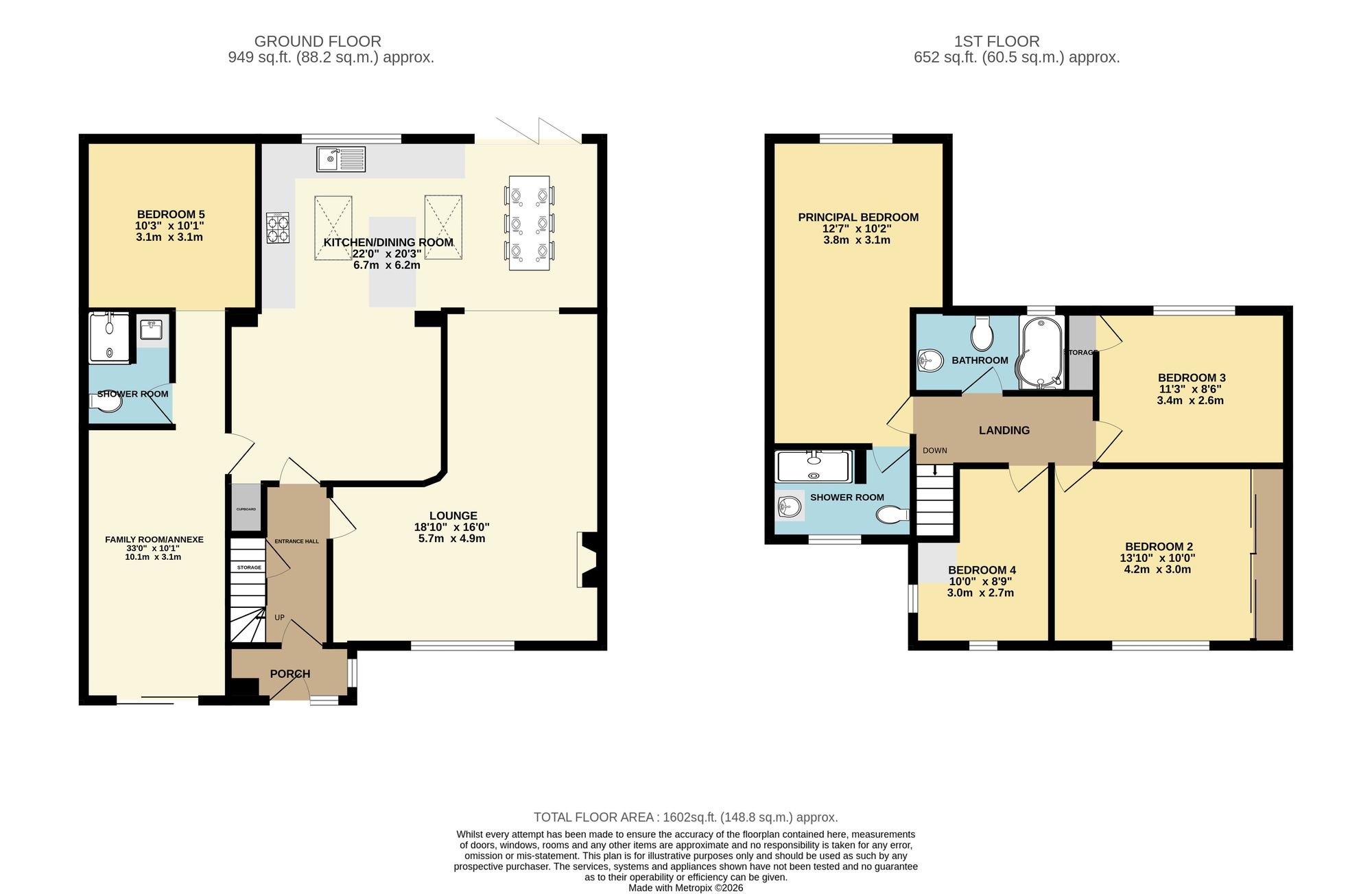 5 bed semi-detached house for sale in Claremont Close, South Croydon, CR2 - Property floorplan