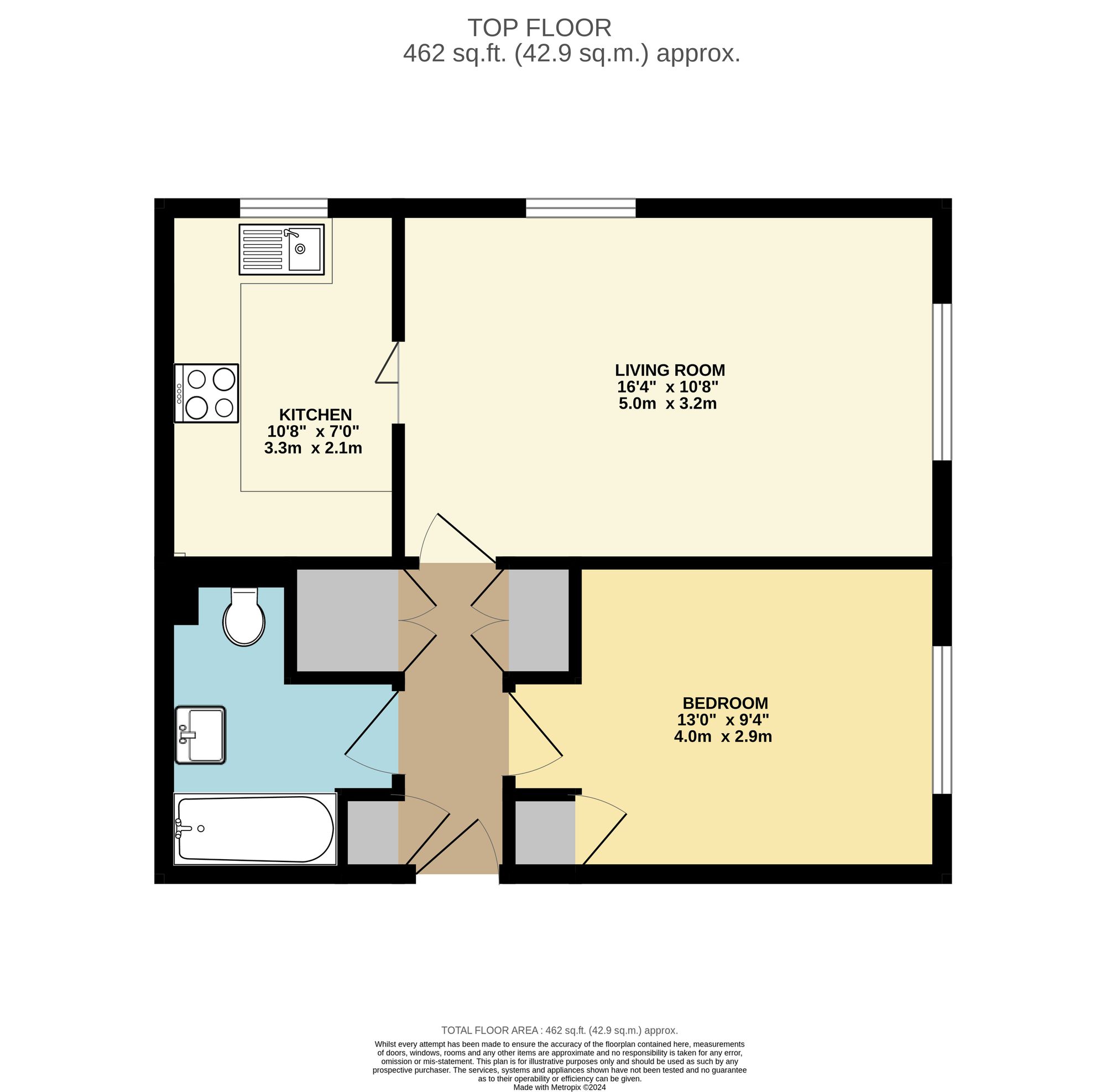 1 bed flat to rent in Haling Park Road, Ross Court, CR2 - Property floorplan