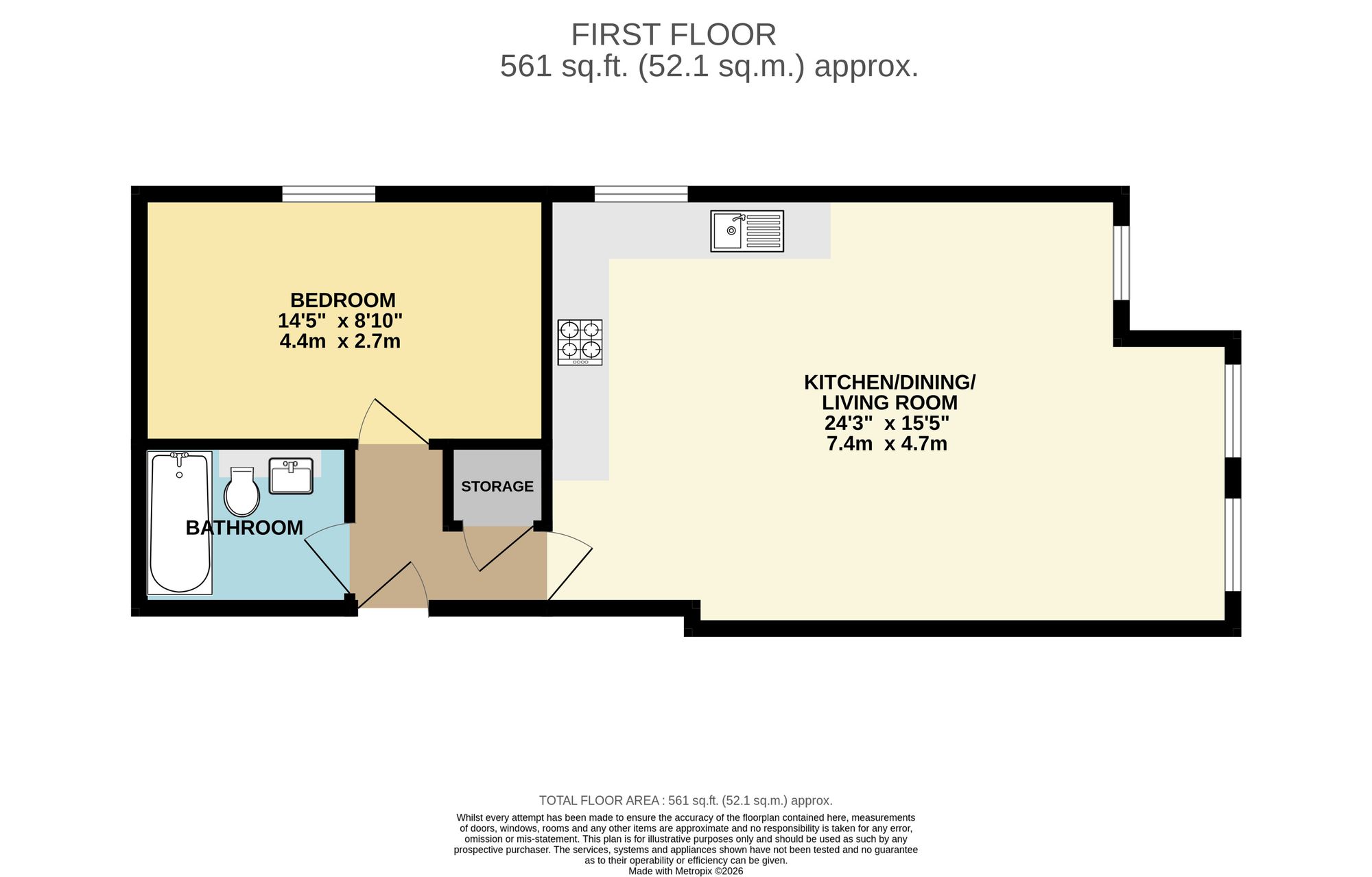1 bed flat for sale in Rectory Park, Redstone Apartments, CR2 - Property floorplan