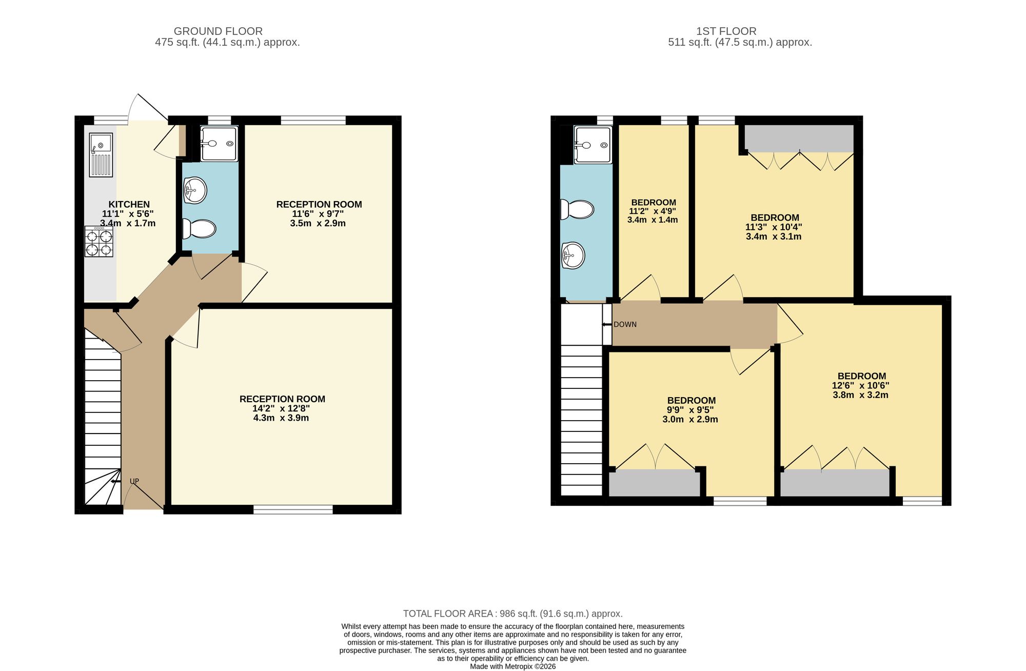 4 bed mid-terraced house for sale in Fleming Mead, Mitcham, CR4 - Property floorplan