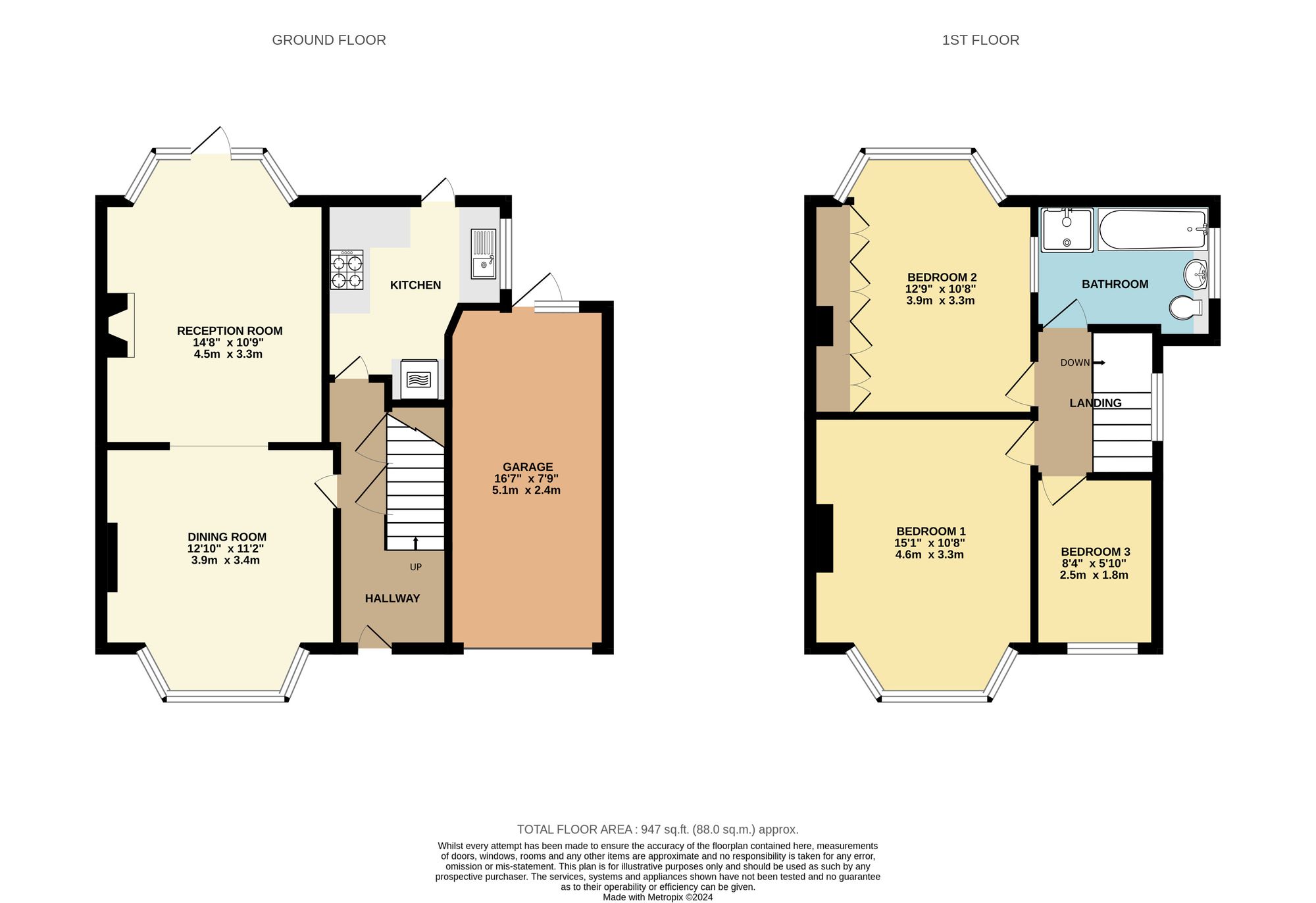 3 bed semi-detached house to rent in Holmwood Avenue, South Croydon, CR2 - Property floorplan