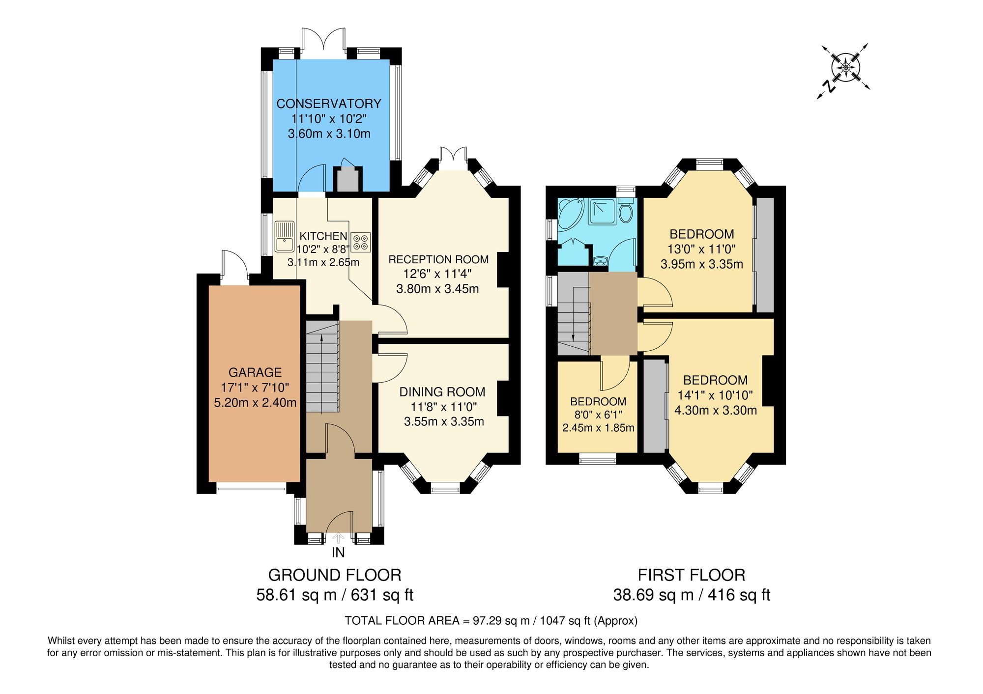 3 bed semi-detached house for sale in Grisedale Close, Purley, CR8 - Property floorplan