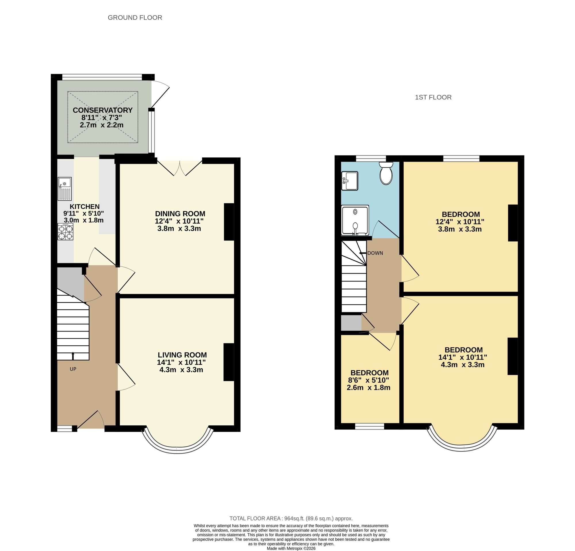 3 bed mid-terraced house for sale in Russell Road, Mitcham, CR4 - Property floorplan