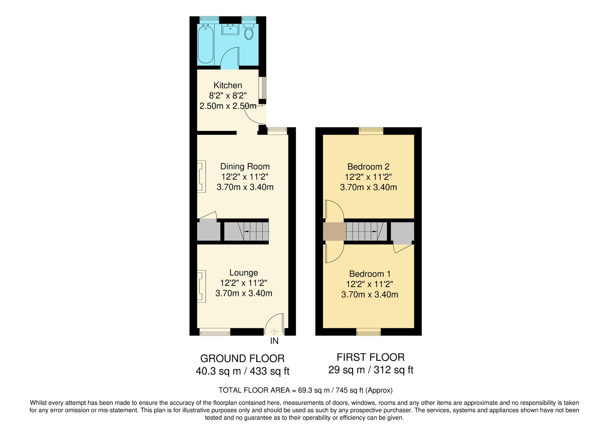 2 bed mid-terraced house for sale in Helder Street, South Croydon, CR2 - Property floorplan