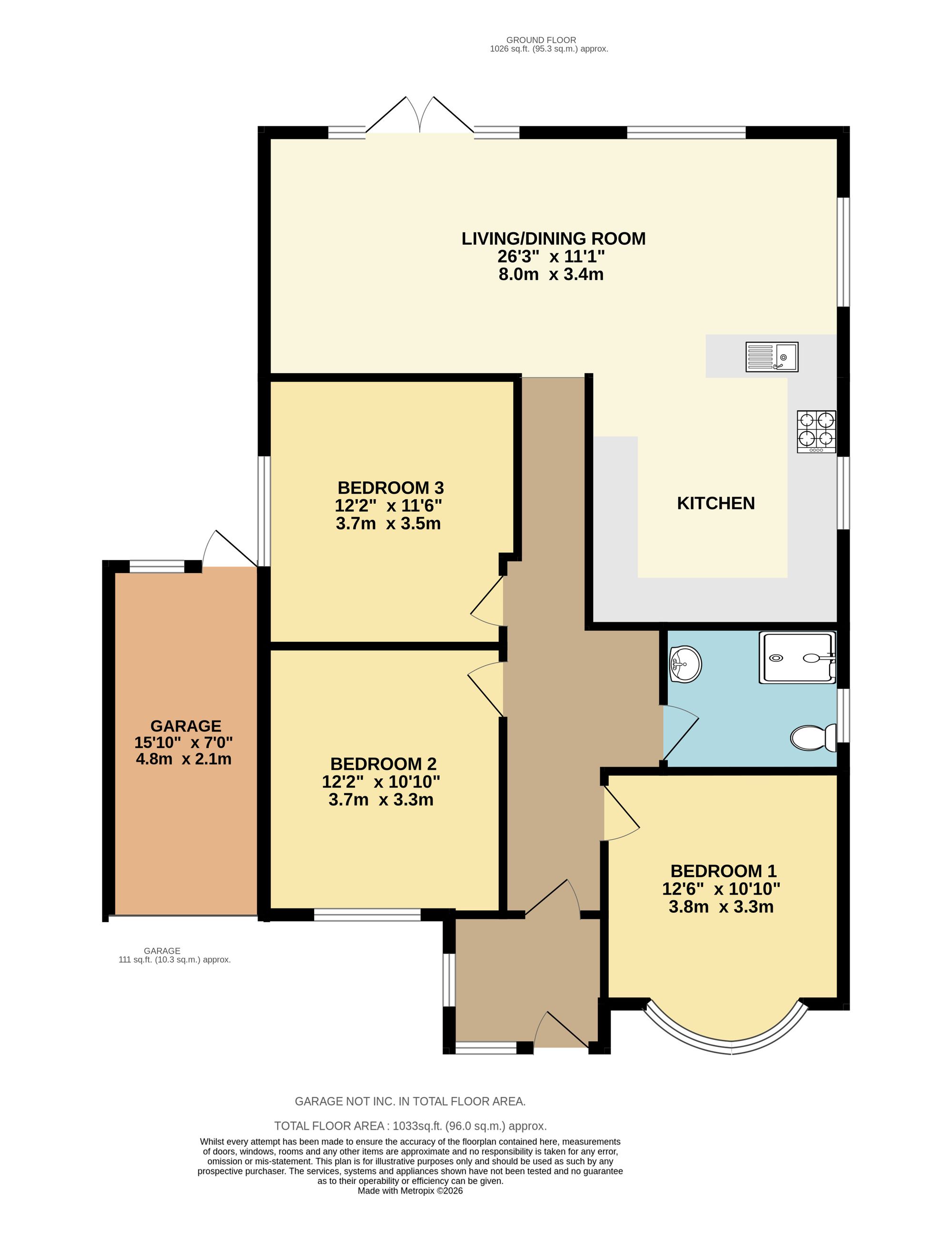 3 bed detached bungalow for sale in Princes Avenue, South Croydon, CR2 - Property floorplan
