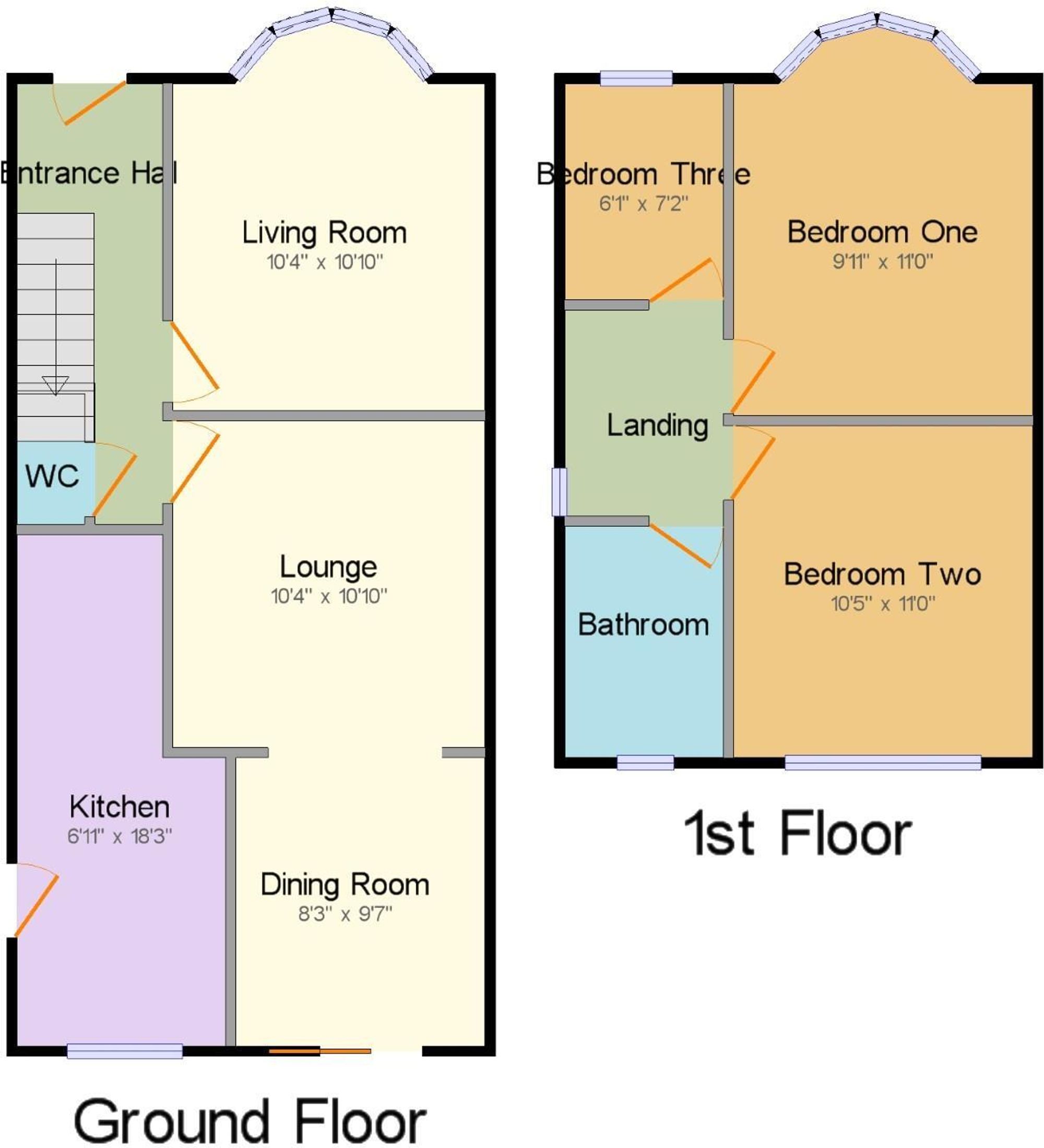 3 bed semi-detached house for sale in Northway, Leamington Spa, CV31 - Property floorplan