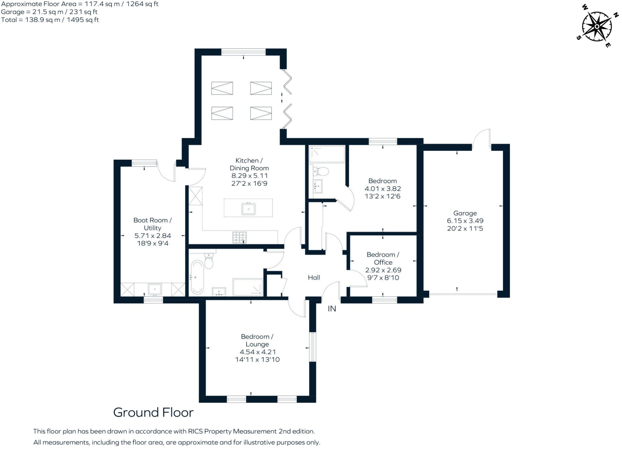 2 bed detached house for sale in Winter Close, Loxley, CV35 - Property floorplan