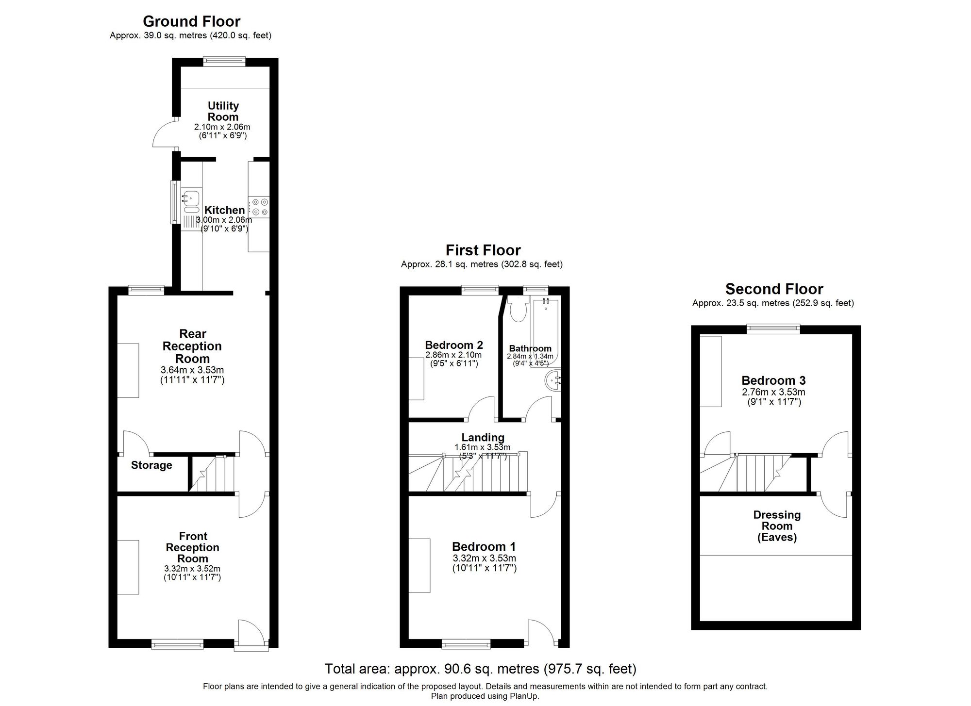 3 bed mid-terraced house for sale in Henry Street, Kenilworth, CV8 - Property floorplan