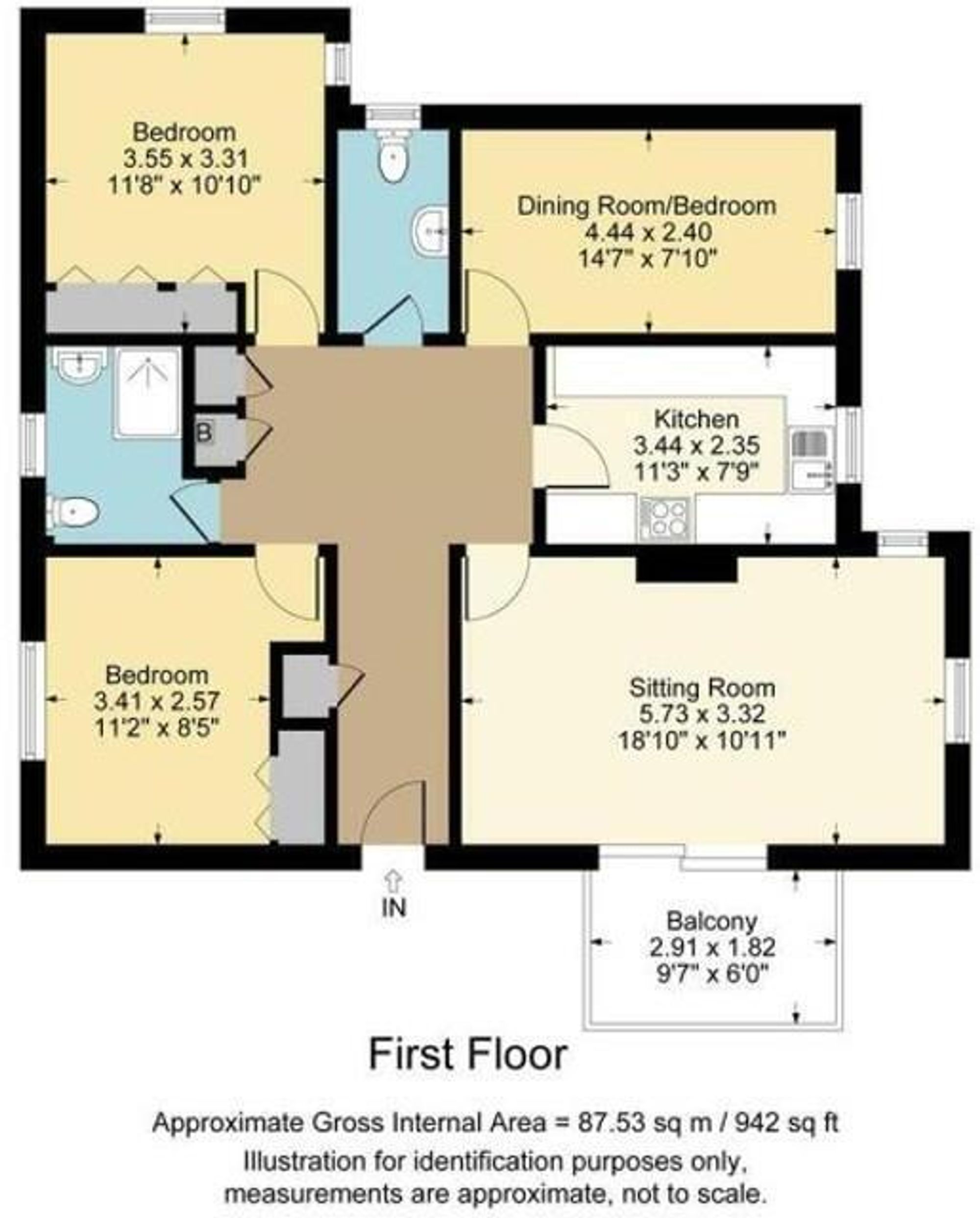 3 bed apartment for sale in Welcombe Road, The Beeches, CV37 - Property floorplan