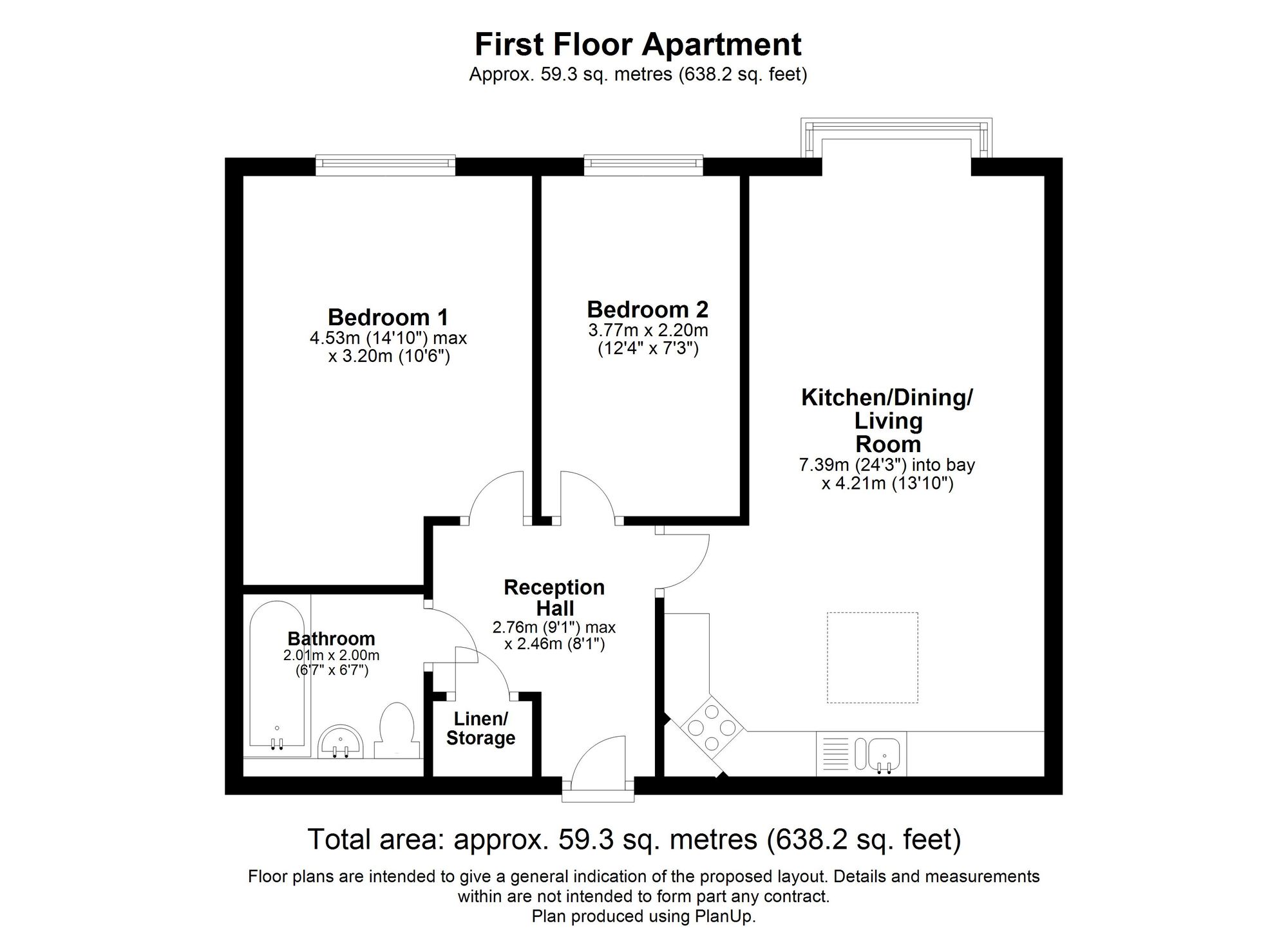 2 bed apartment for sale in Coten End, Warwick, CV34 - Property floorplan