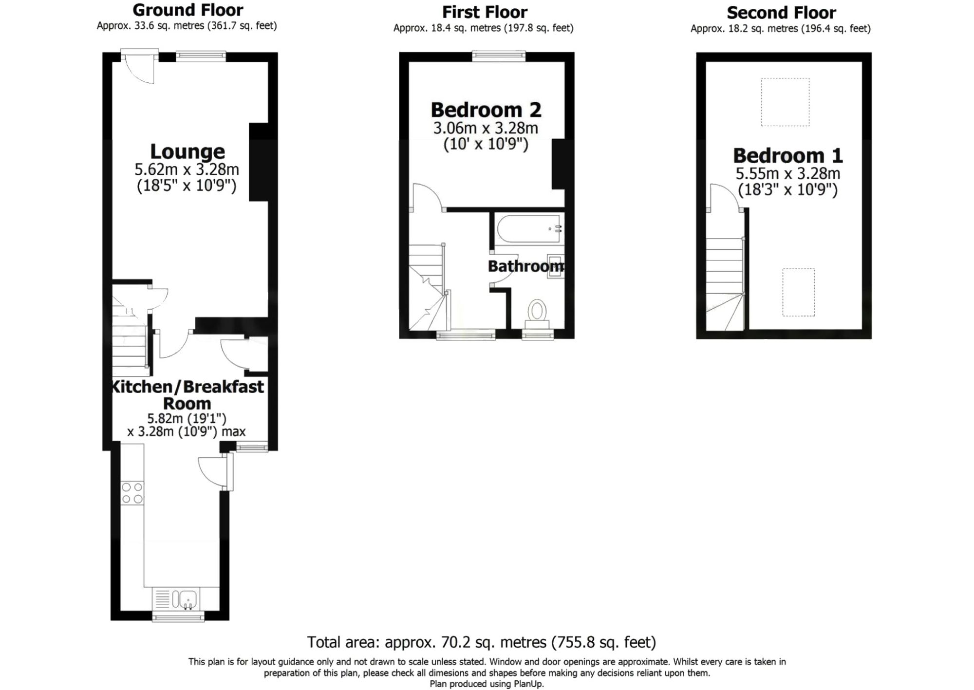 2 bed mid-terraced house for sale in Clopton Road, Stratford-Upon-Avon, CV37 - Property floorplan