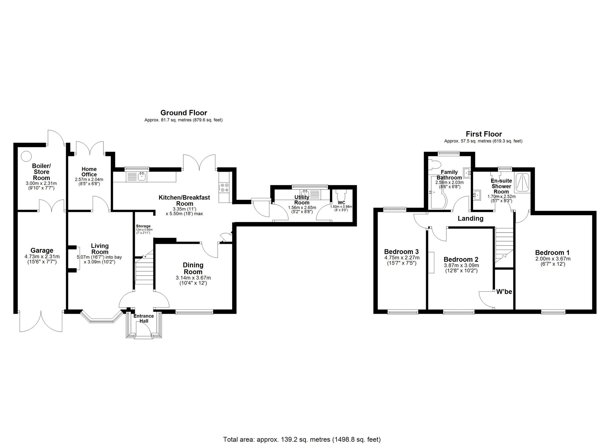 3 bed semi-detached house for sale in Norton Lindsey, Warwick, CV35 - Property floorplan