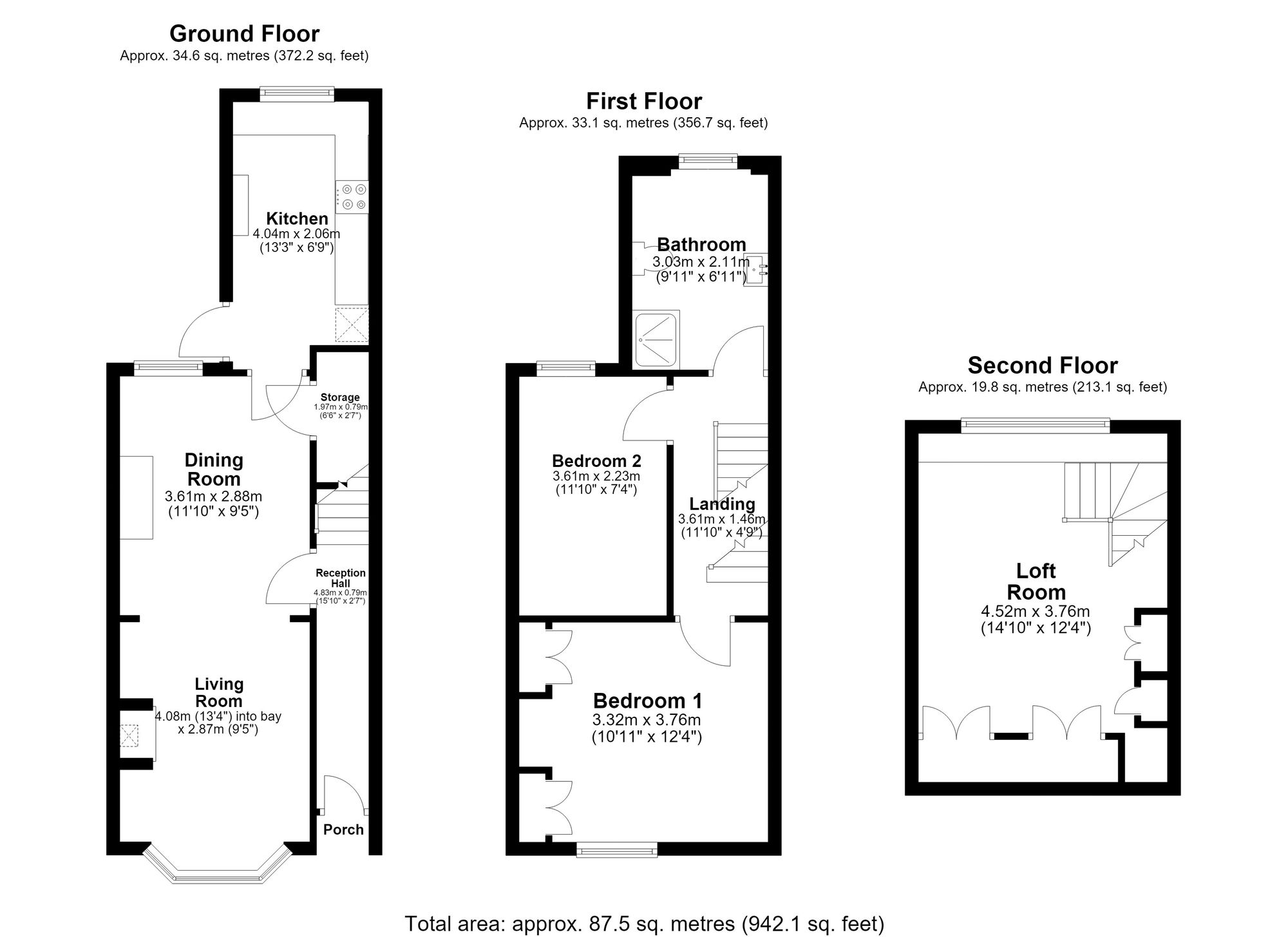 2 bed terraced house for sale in St. Georges Road, Leamington Spa, CV31 - Property floorplan
