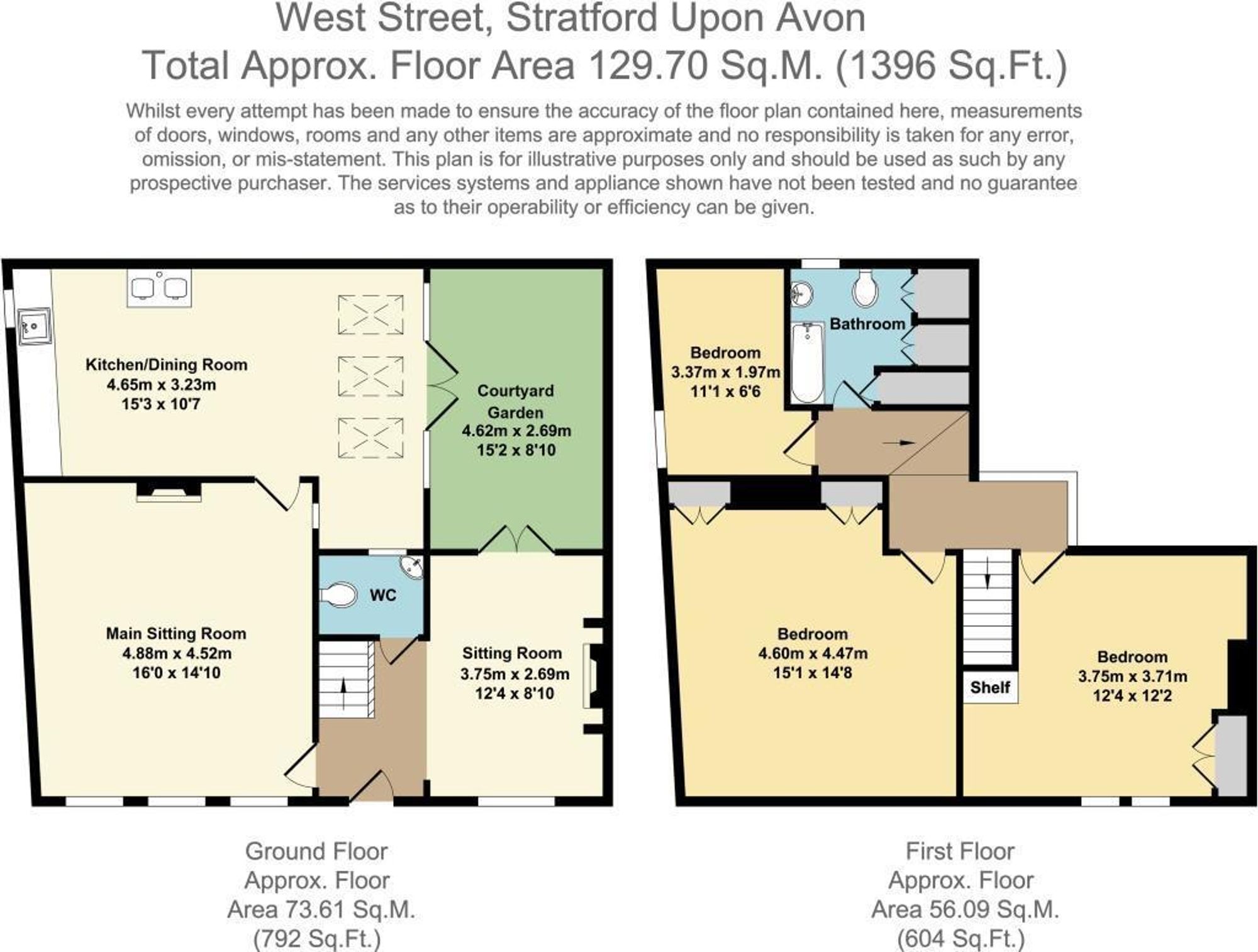 3 bed detached house for sale in West Street, Stratford-Upon-Avon, CV37 - Property floorplan