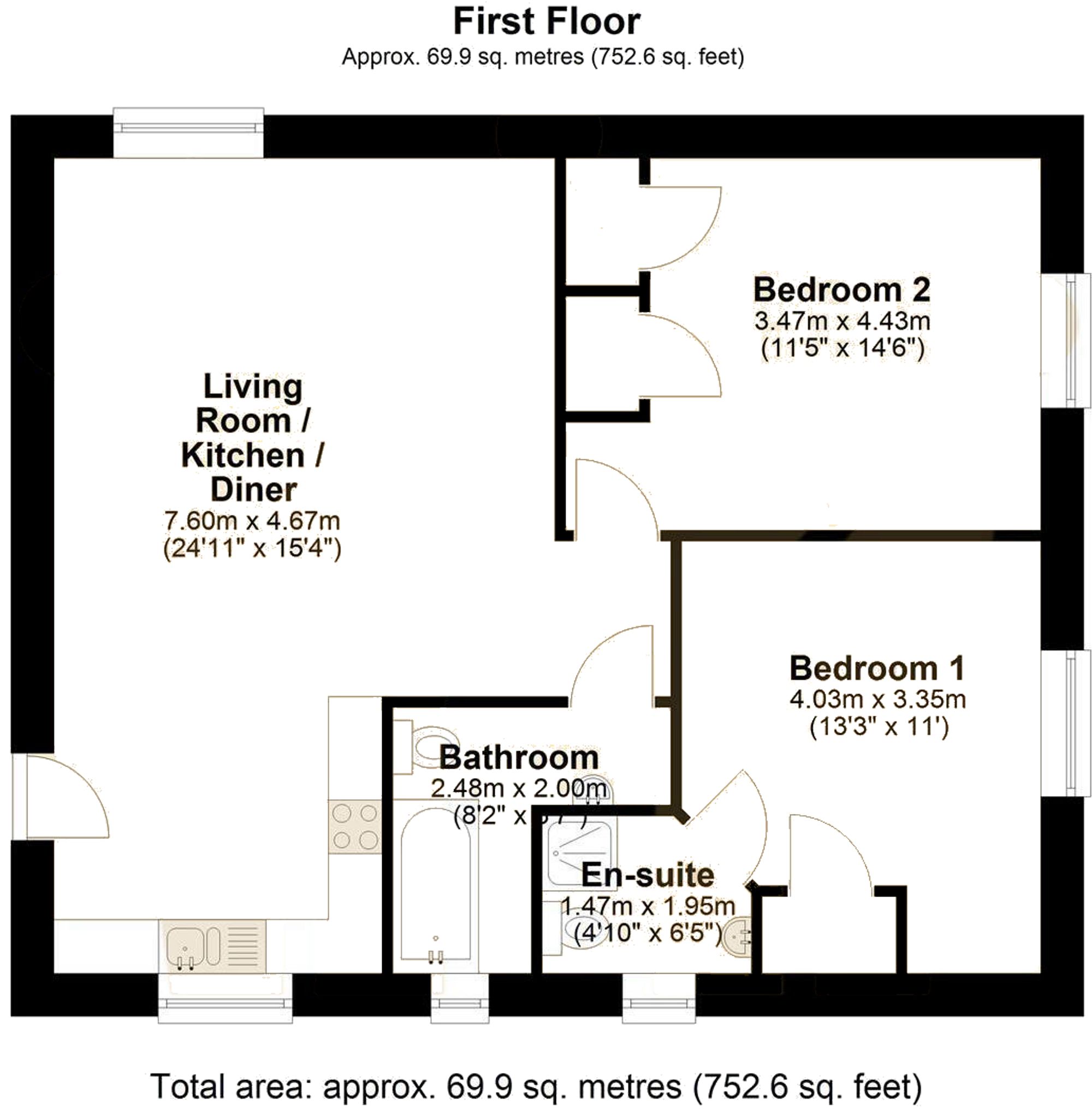 2 bed apartment for sale in Shipston Road, Stratford-Upon-Avon, CV37 - Property floorplan