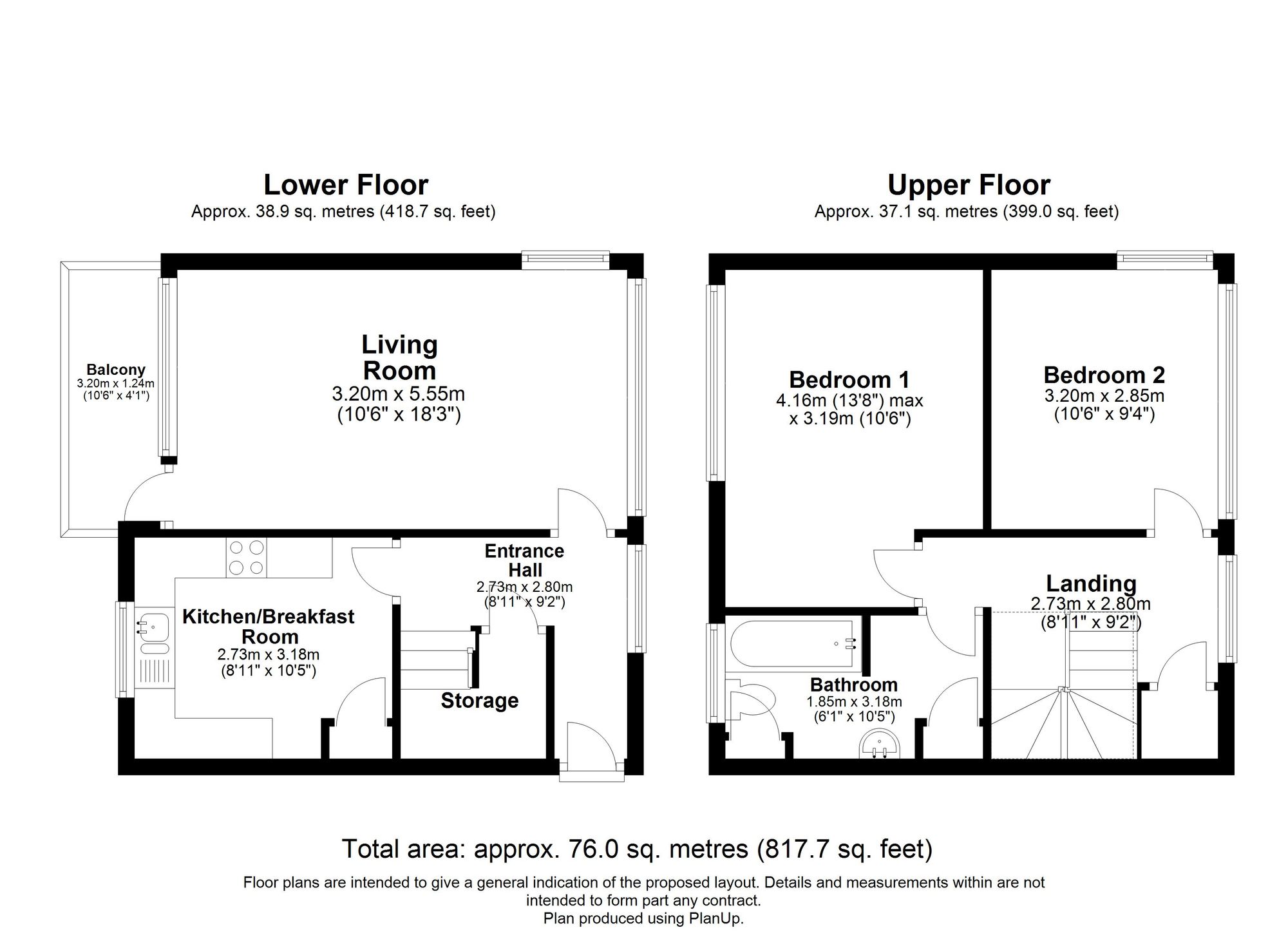 2 bed apartment for sale in Cherry Orchard, Stratford-Upon-Avon, CV37 - Property floorplan