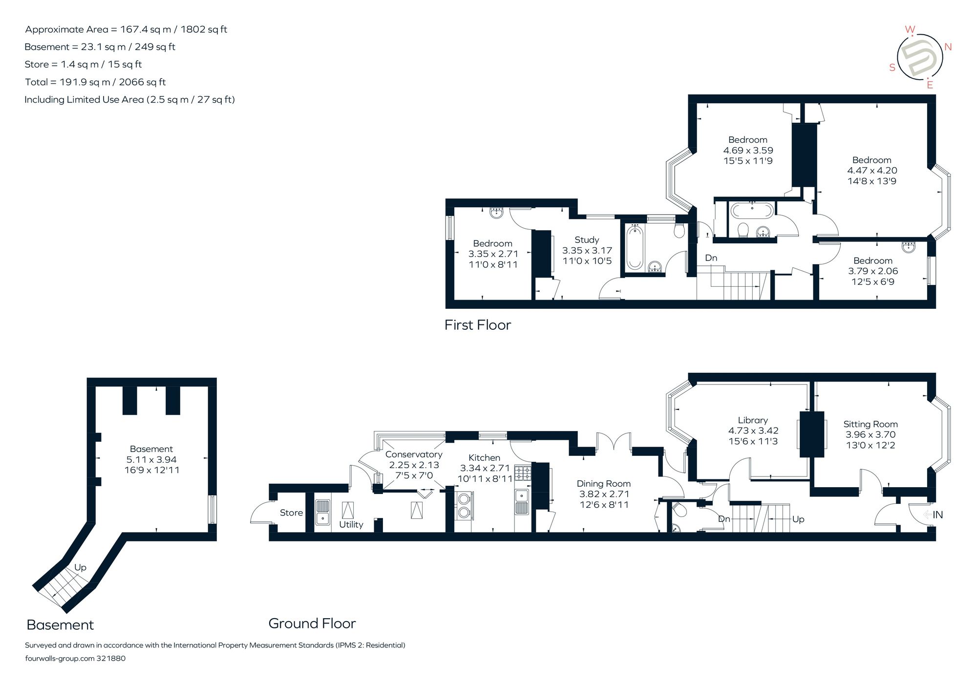 4 bed mid-terraced house for sale in Chestnut Walk, Stratford-Upon-Avon, CV37 - Property floorplan
