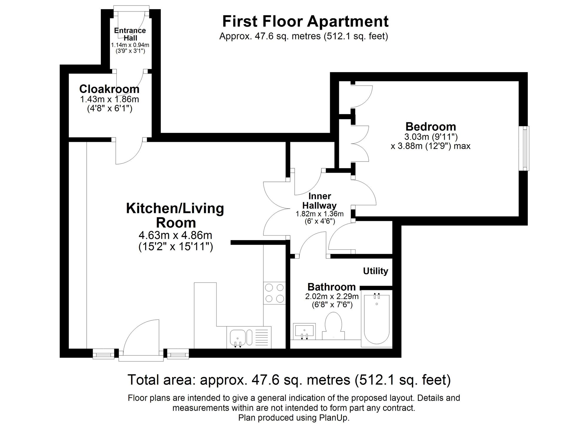 1 bed apartment for sale in Linen Street, Knights Court Linen Street, CV34 - Property floorplan