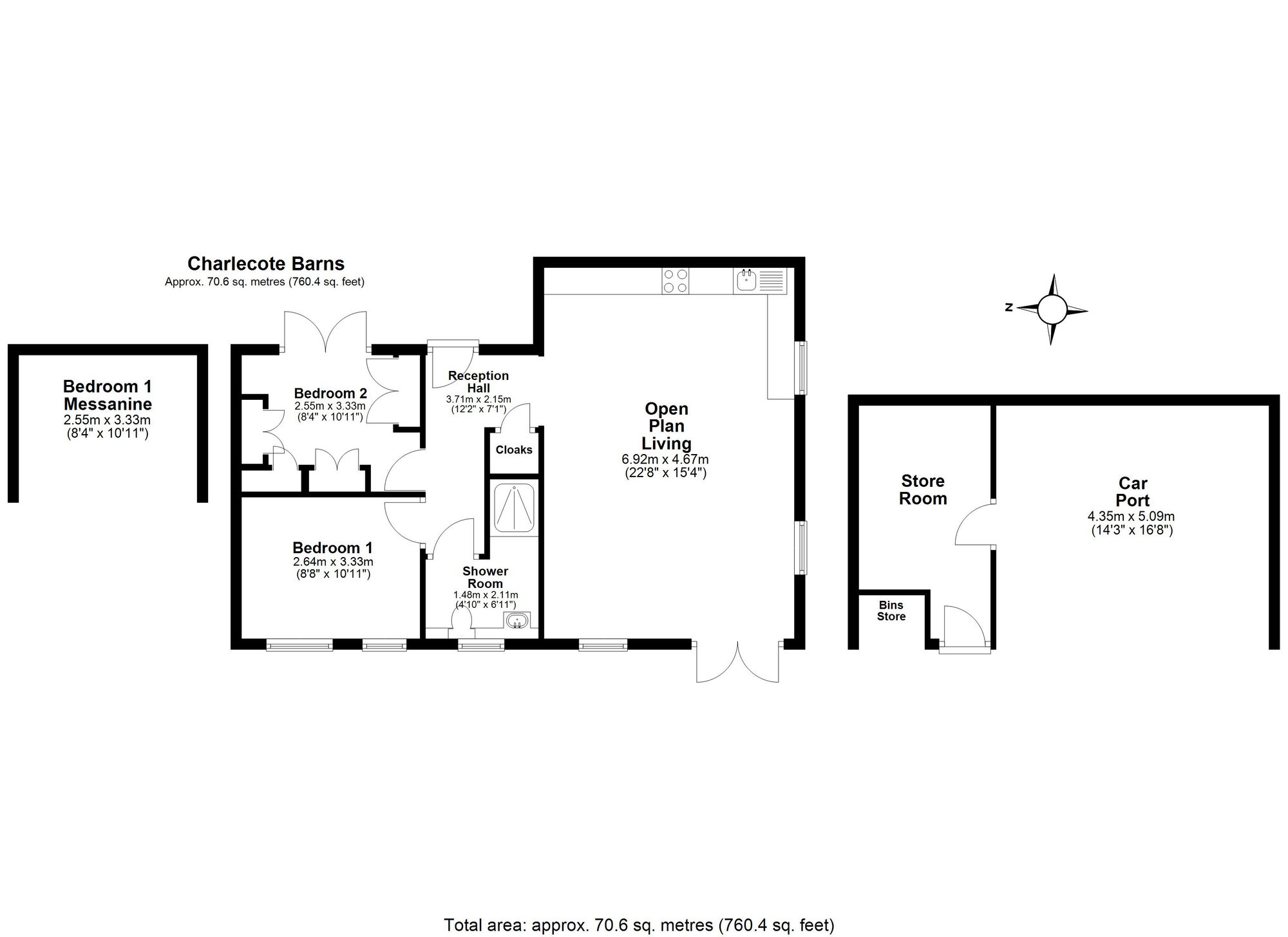 2 bed barn conversion for sale in Stratford Road, Wellesbourne, CV35 - Property floorplan