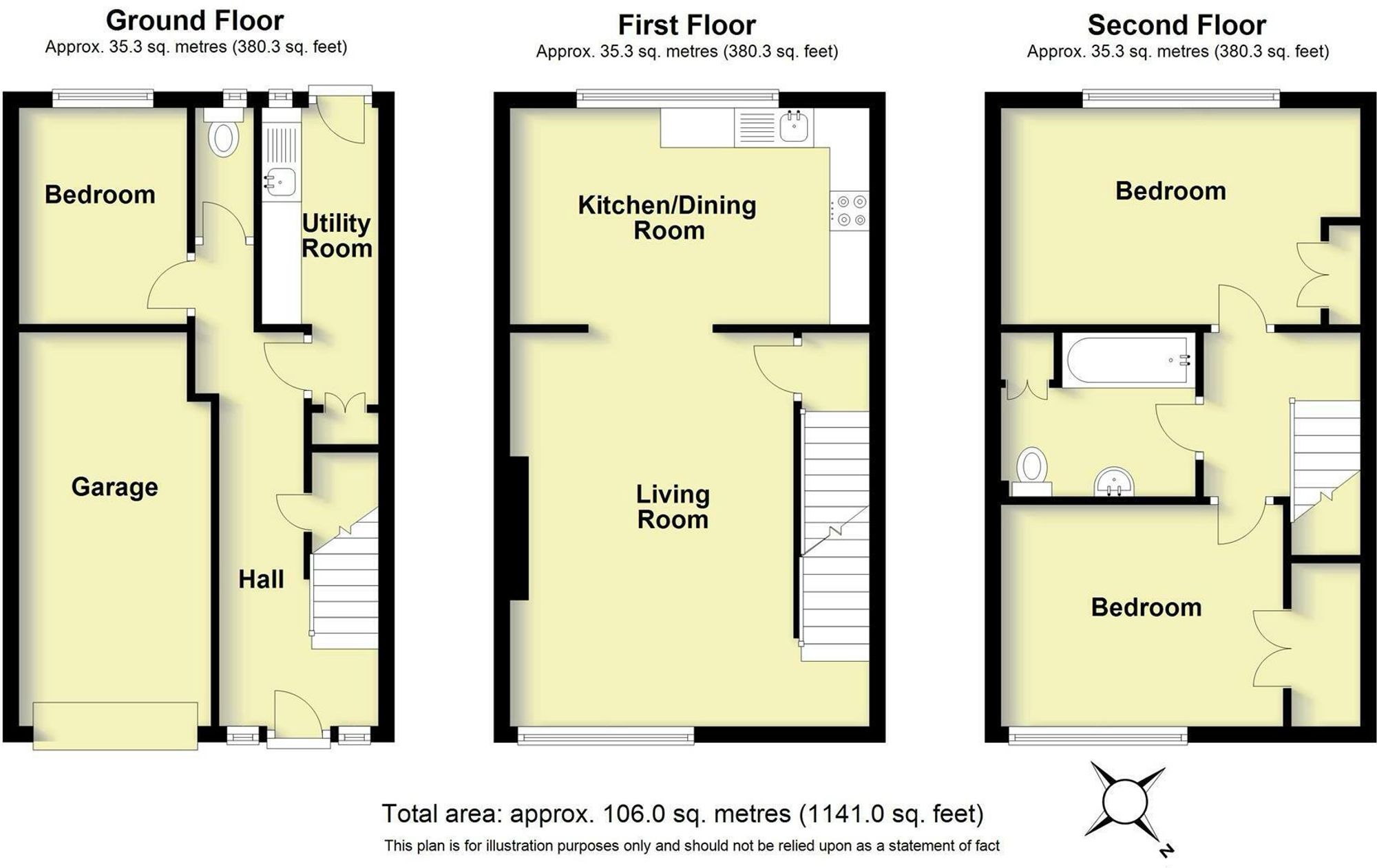 3 bed end of terrace house for sale in Field Close, Warwick, CV34 - Property floorplan