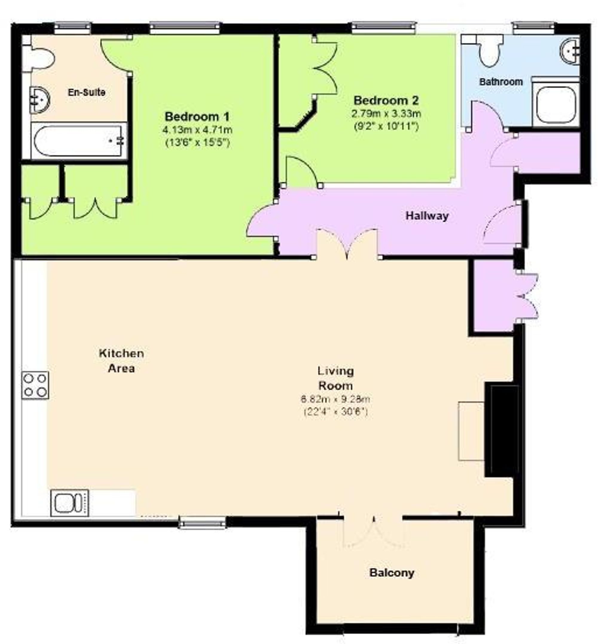 2 bed apartment for sale in Mansell Street, Stratford-Upon-Avon, CV37 - Property floorplan