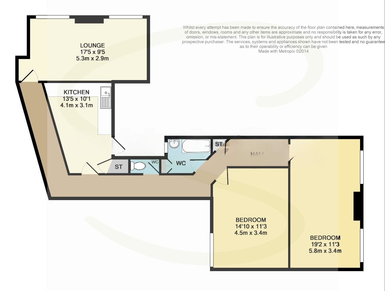 3 bed flat to rent in Richmond Hill, Bournemouth, BH2 - Property floorplan