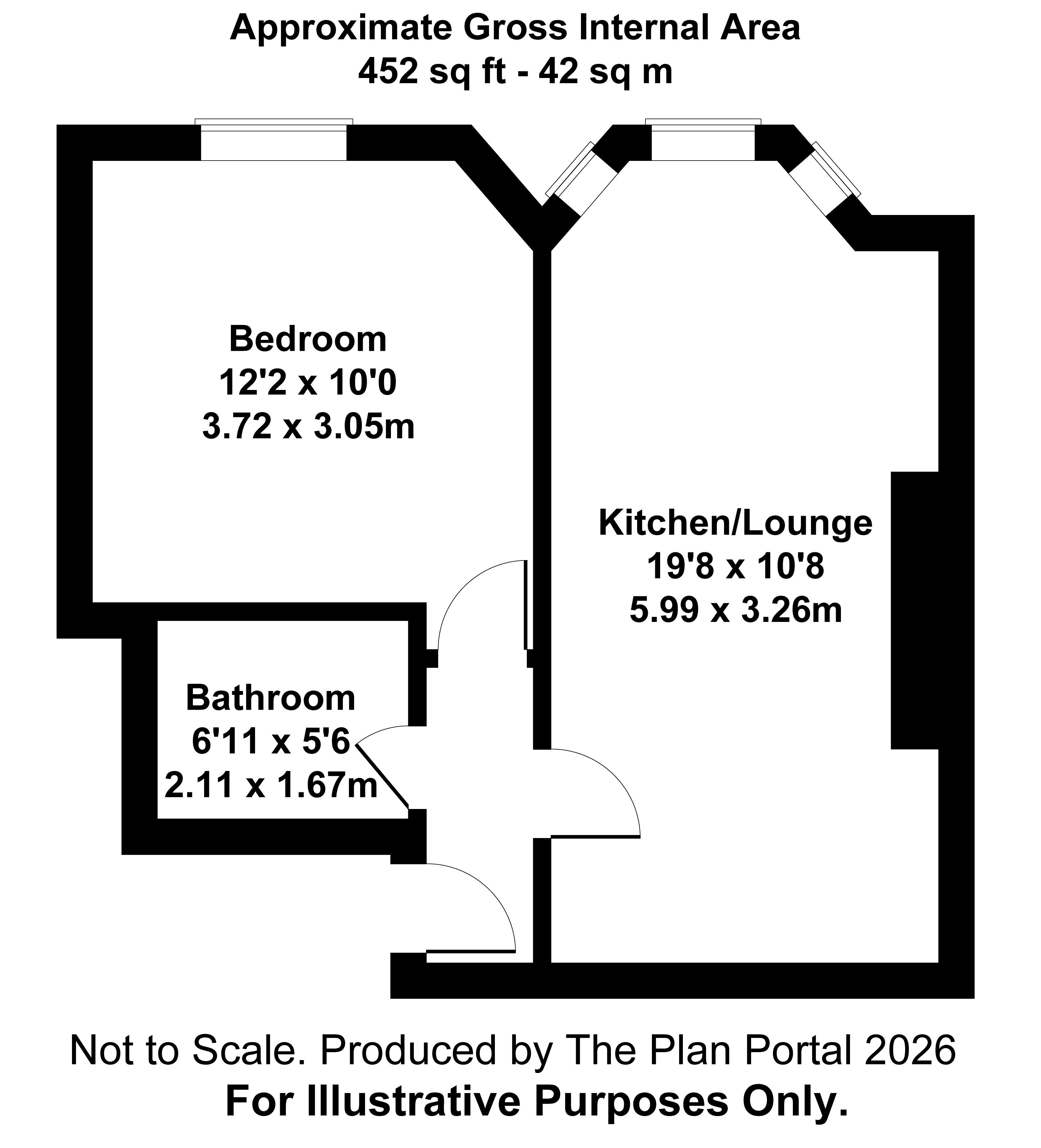 1 bed flat to rent in St Peters Road, Bournemouth, BH1 - Property floorplan