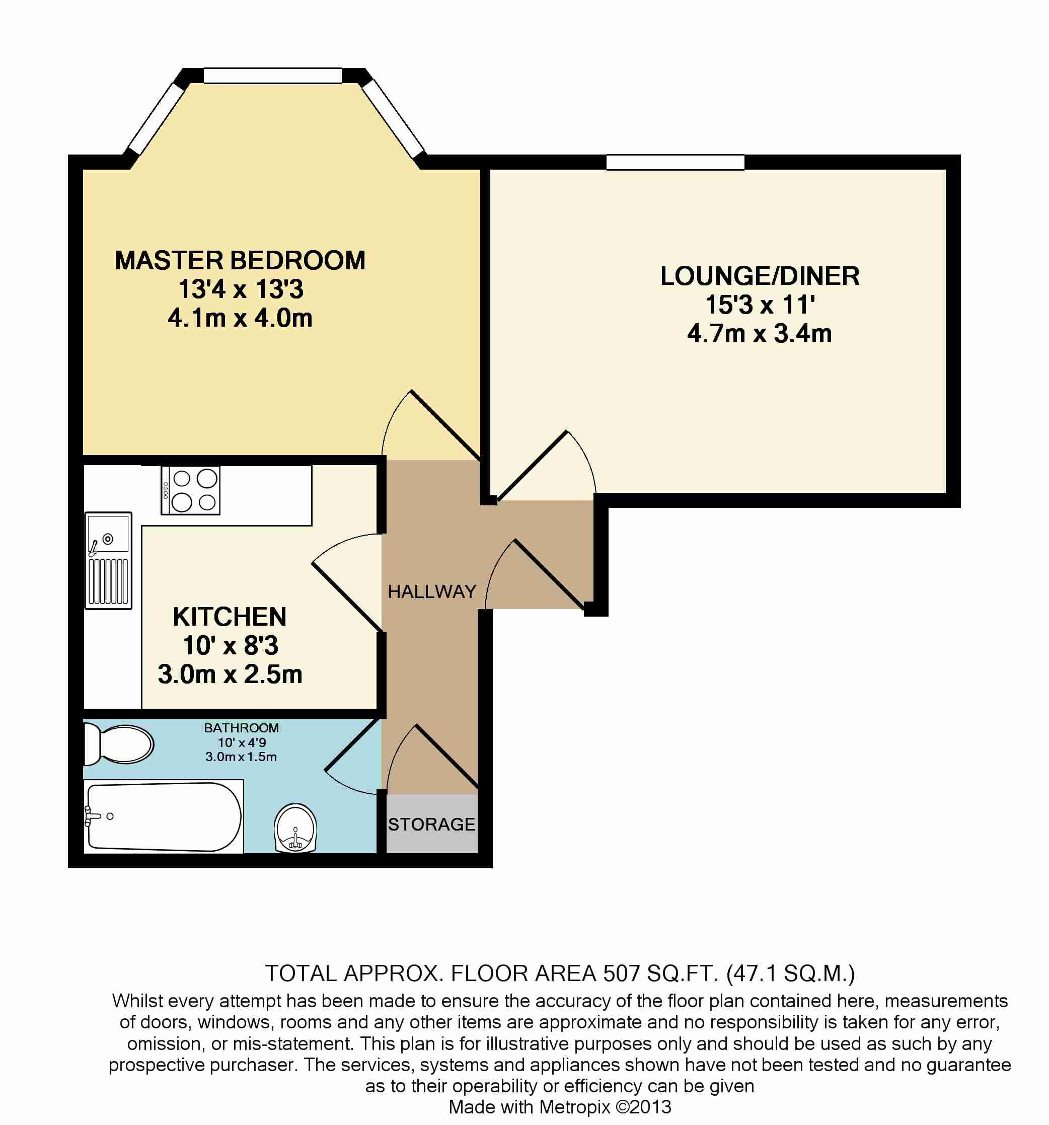 1 bed flat to rent in Alumhurst Road, Bournemouth - Property floorplan
