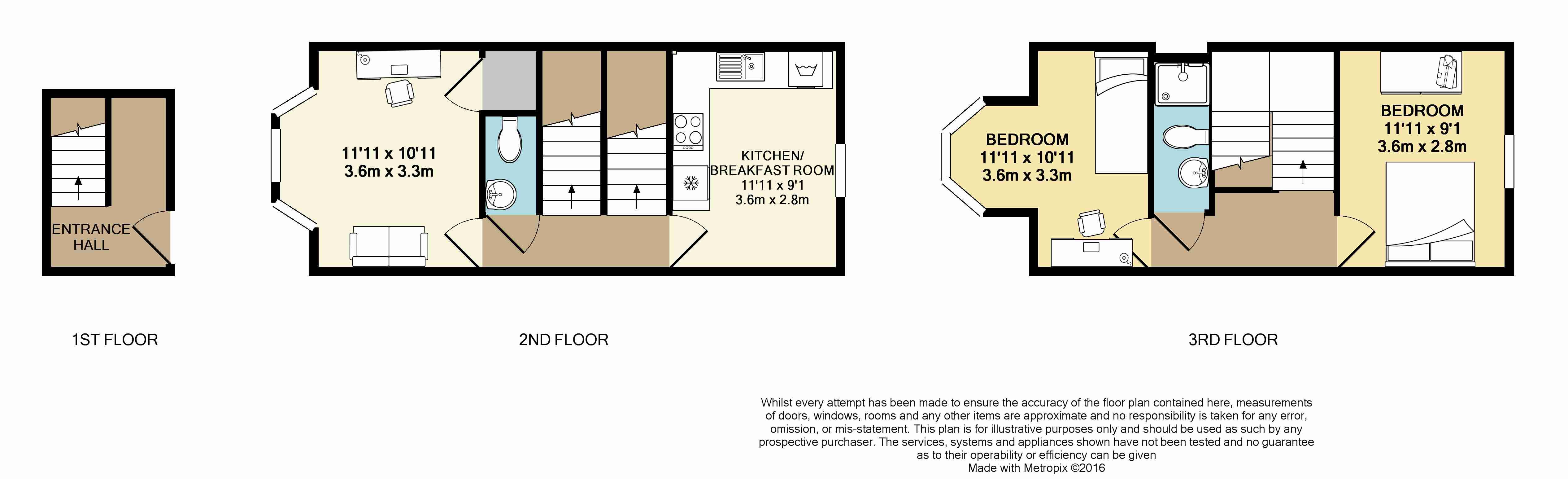 2 bed flat to rent in Old Christchurch Road, Bournemouth - Property floorplan