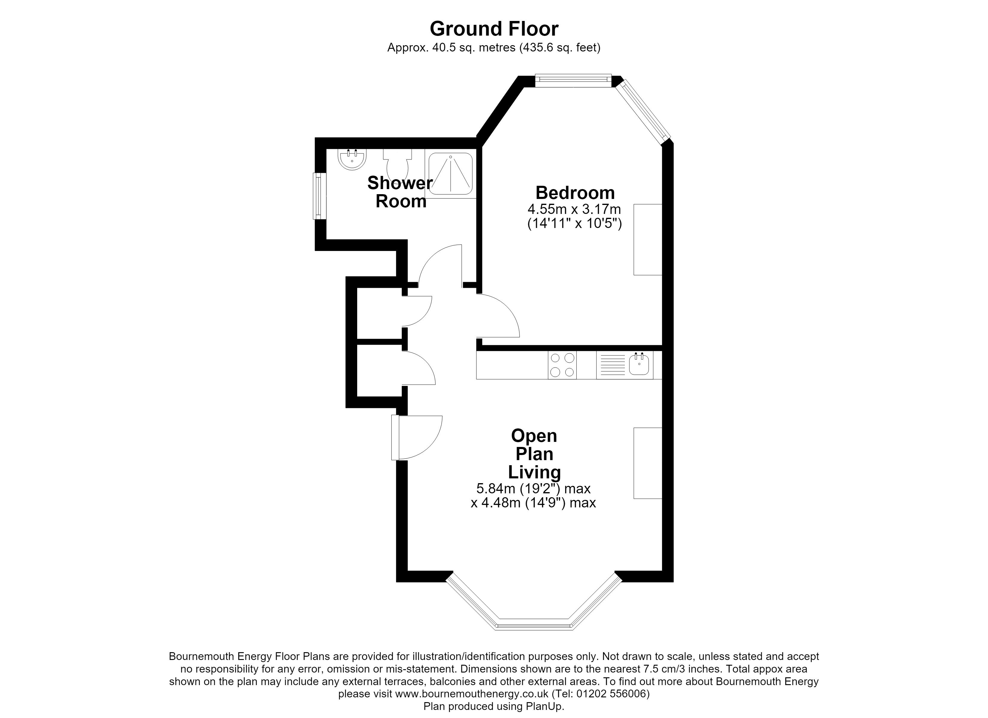1 bed flat to rent in Churchill Road, Bournemouth, BH1 - Property floorplan