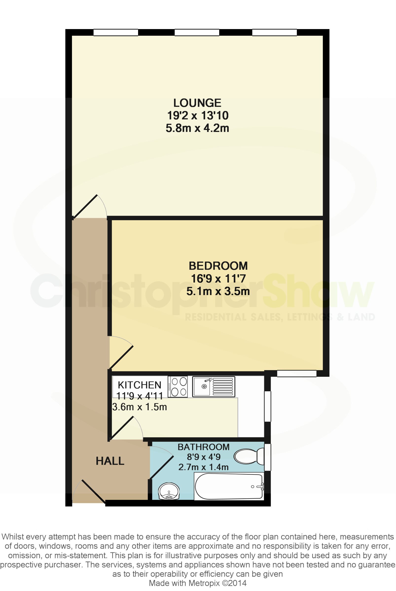 1 bed flat to rent in Richmond Hill, Bournemouth, BH2 - Property floorplan