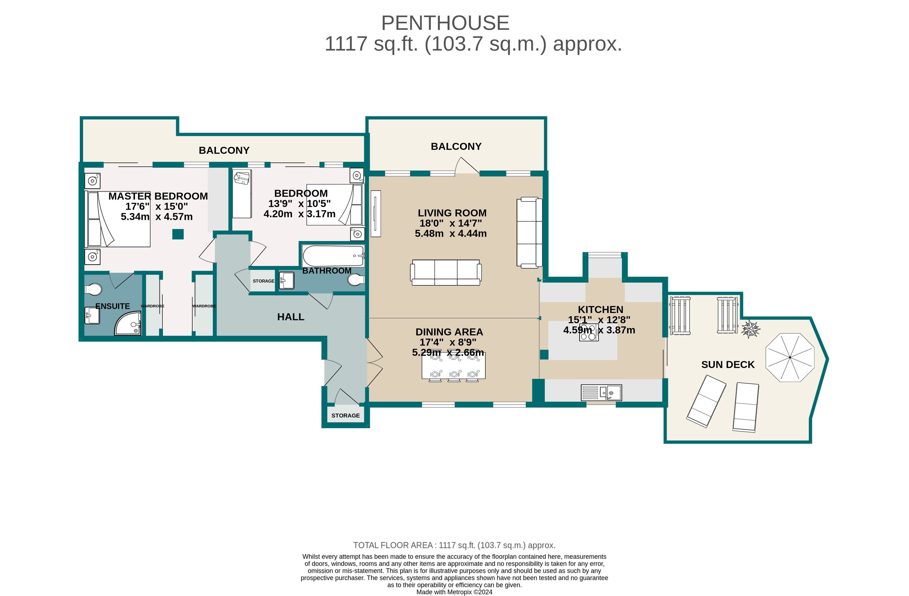 2 bed flat to rent in Honeycombe Beach, Honeycombe Chine - Property floorplan