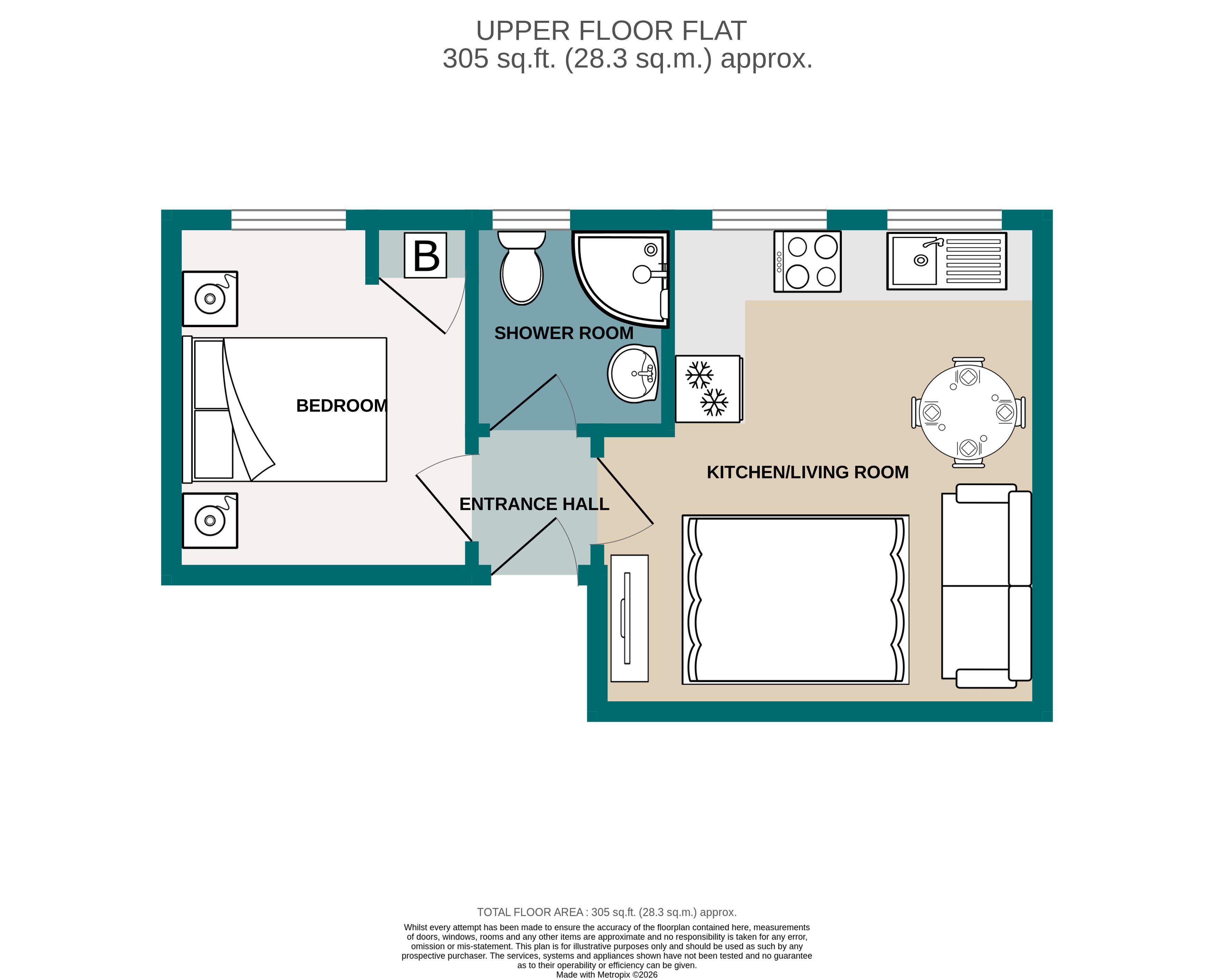 1 bed flat to rent in Richmond Hill, Bournemouth - Property floorplan
