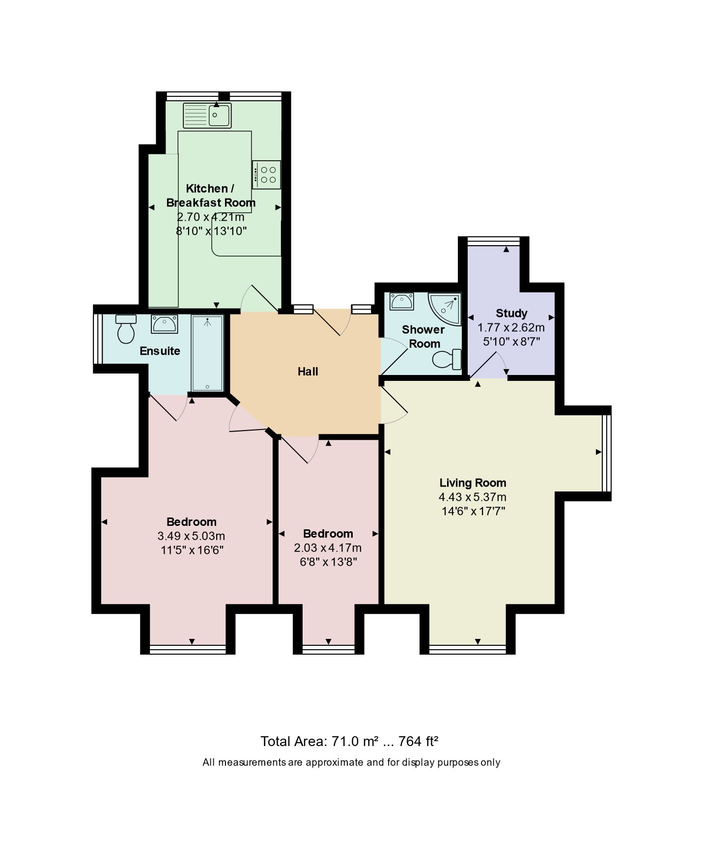 2 bed flat to rent in Denewood Road, Bournemouth, BH4 - Property floorplan