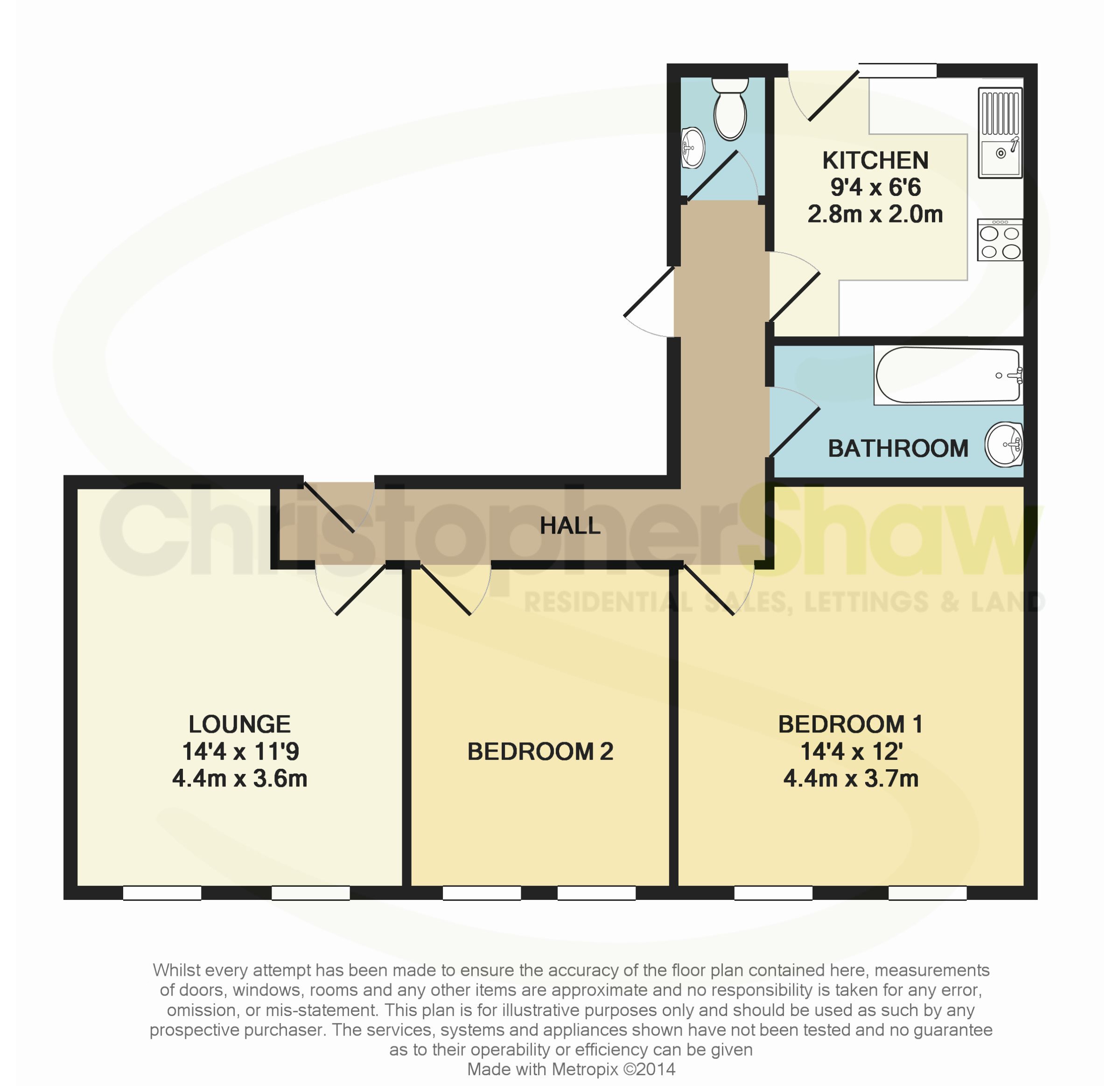 2 bed flat to rent in Richmond Hill, Bournemouth, BH2 - Property floorplan