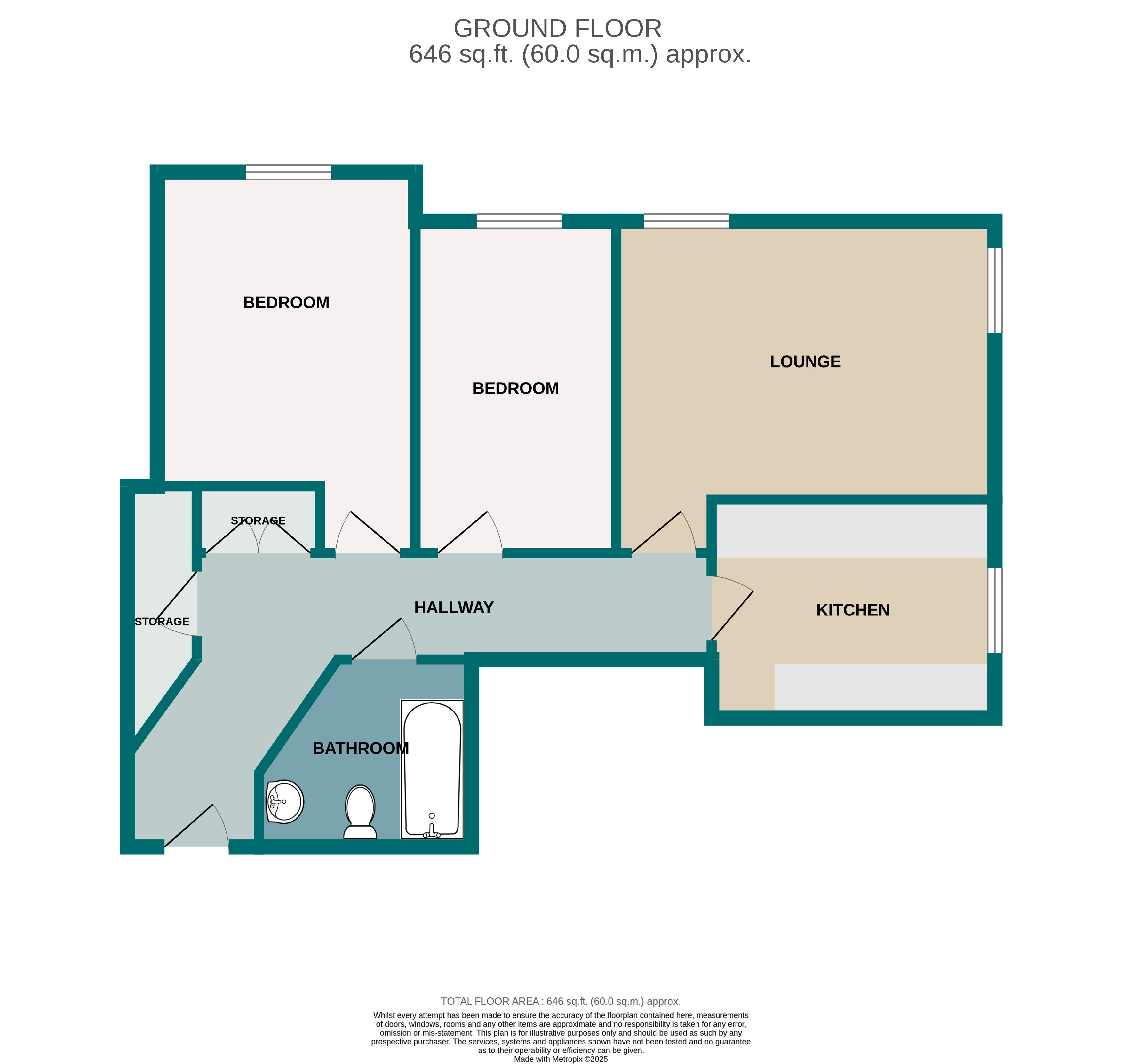 2 bed flat for sale in St Johns Road, Bournemouth - Property floorplan