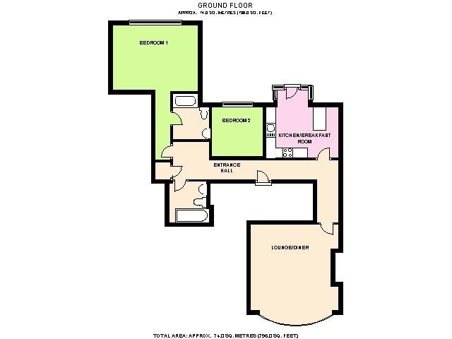 2 bed flat for sale in Beechey Road, Charminster, BH8 - Property floorplan