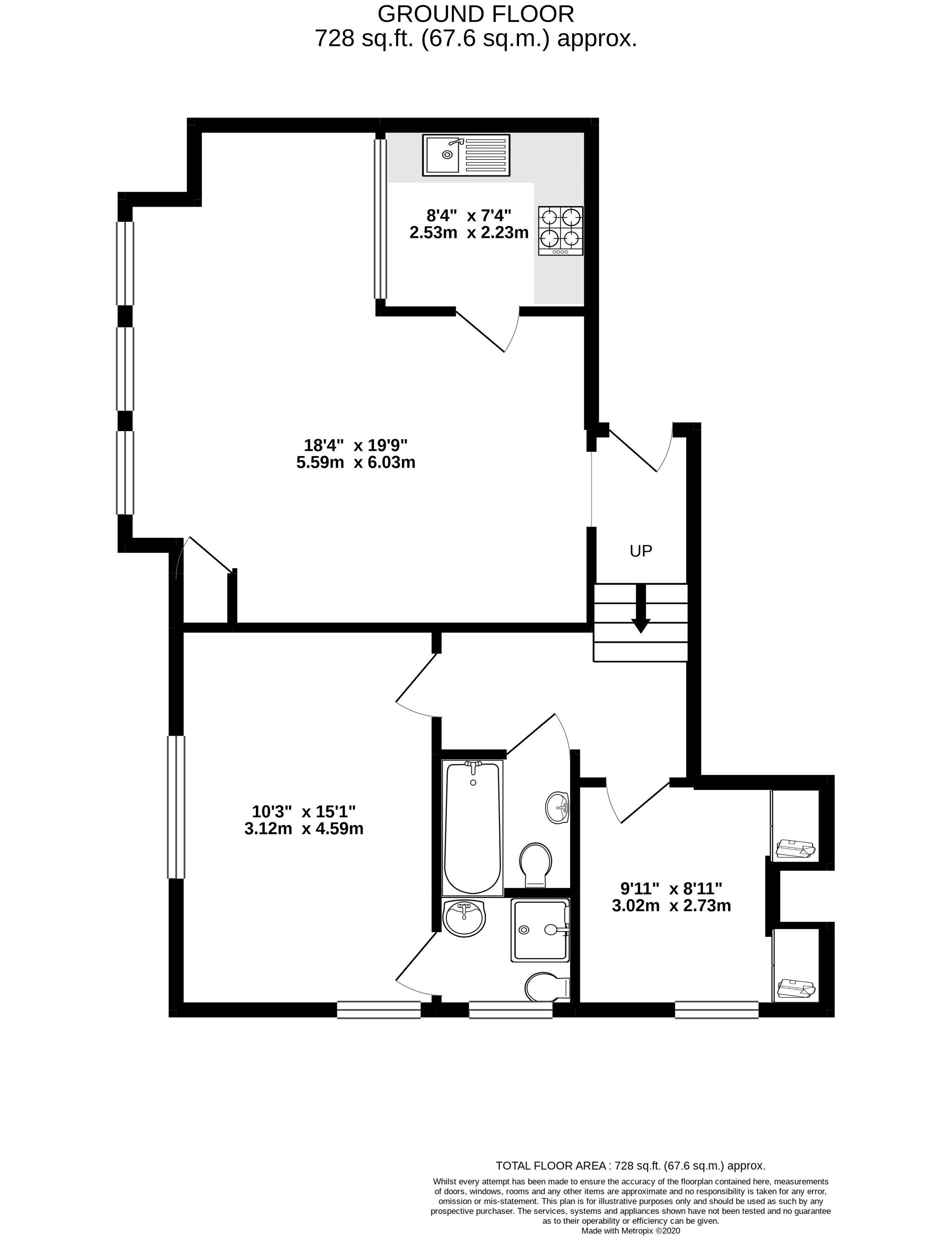 2 bed flat for sale in Christchurch Road, East Cliff, BH1 - Property floorplan