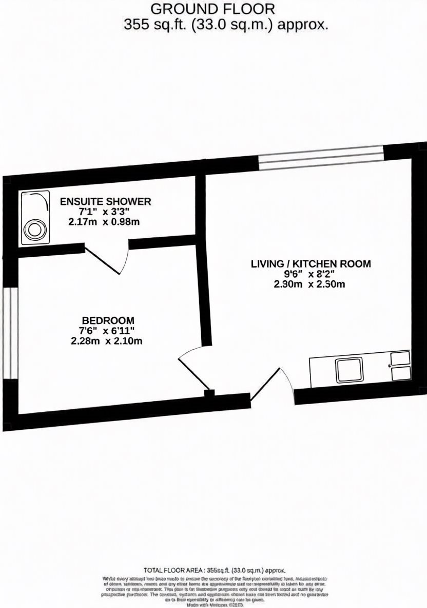1 bed flat for sale in Christchurch Road, Boscombe, BH1 - Property floorplan